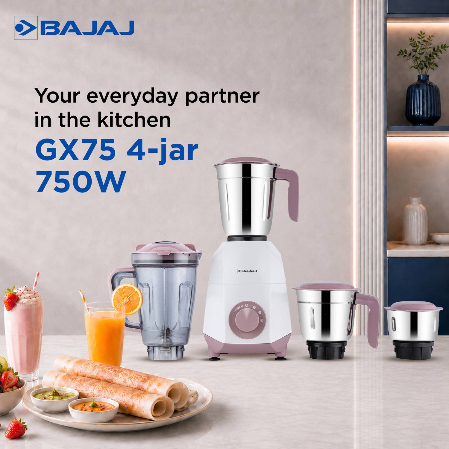 BAJAJ GX75 750W Juicer Mixer Grinder - Image 3