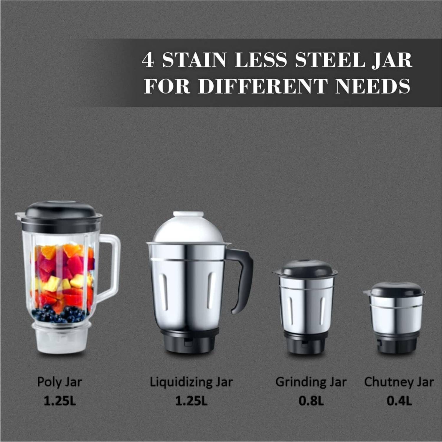 DIGISMART 4 Jars 750W Mixer Grinder - Image 5