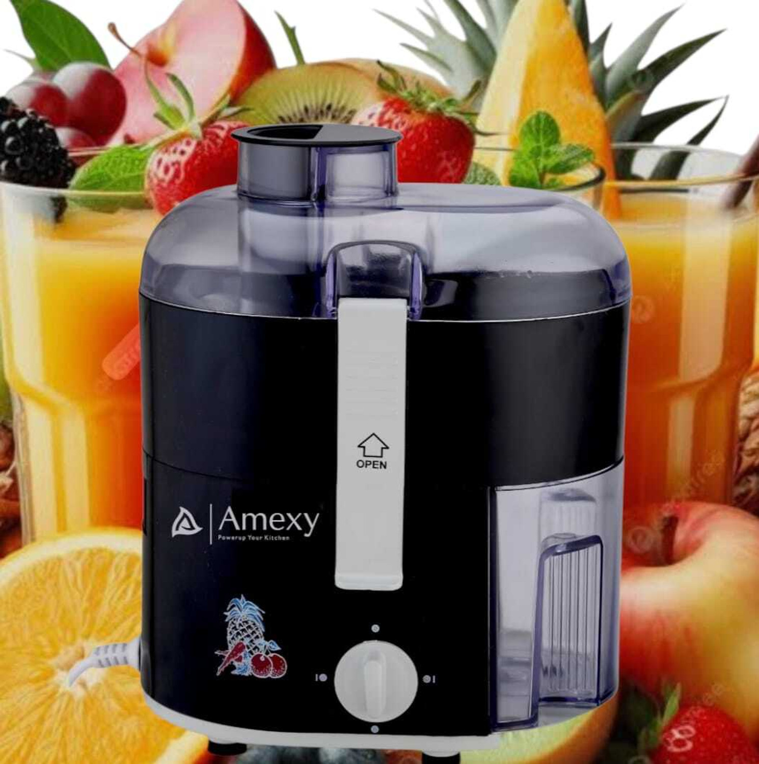 Image of Amexy Juicer Black Megha doubble layer, Copper Motor, Compact Modular Look 750 W Juicer