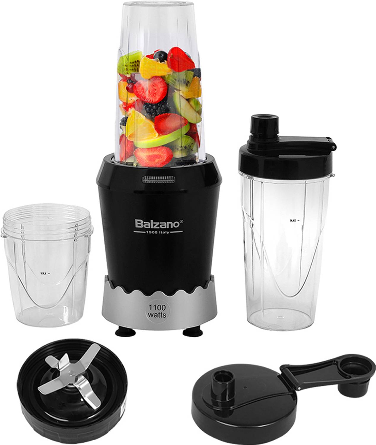 Balzano Nutri Blender 1100 W Mixer Grinder (EK-2305 2 Jars Bl