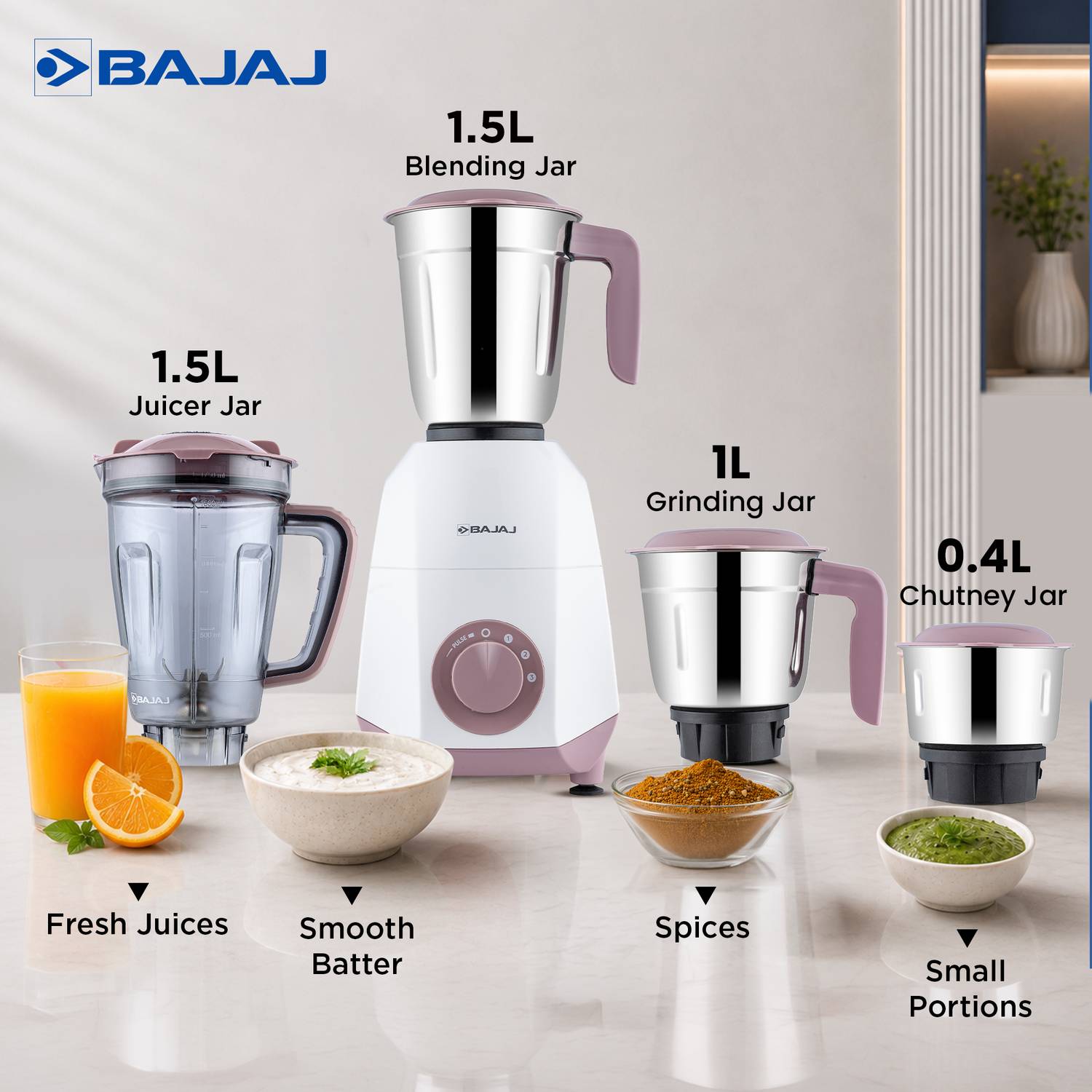 BAJAJ GX75 750W Juicer Mixer Grinder - Image 5
