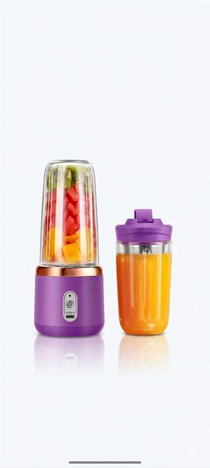 Image of MAHNOOR ENTERPRISES Portable Electric USB Rechargeable Juicer Mixer for Smoothies, Shakes & Juices 230 W Juicer