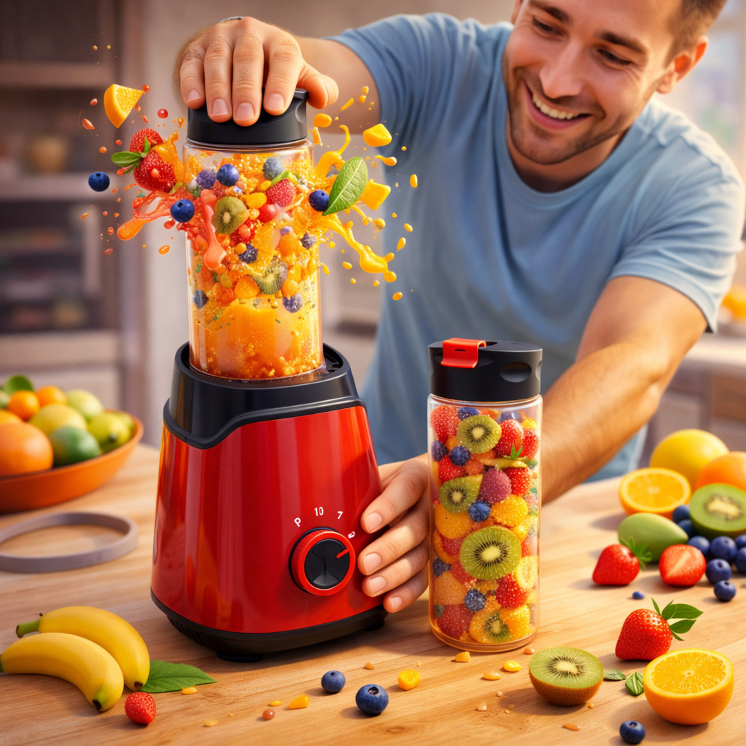 Image of Onshoppy Portable Nutri Blender | 500W Motor | Juicing, Blending & Grinding | 2 Bottles 500 W Juicer Mixer Grinder