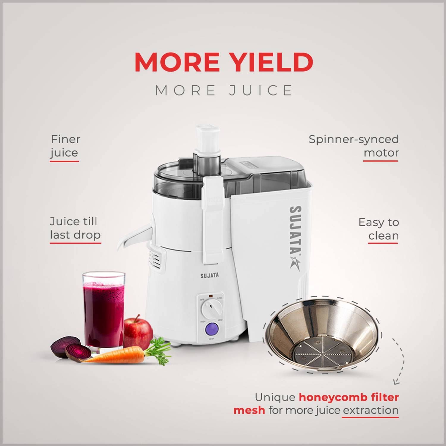 Sujata Multimix 900 W Juicer Mixer Grinder - Image 4