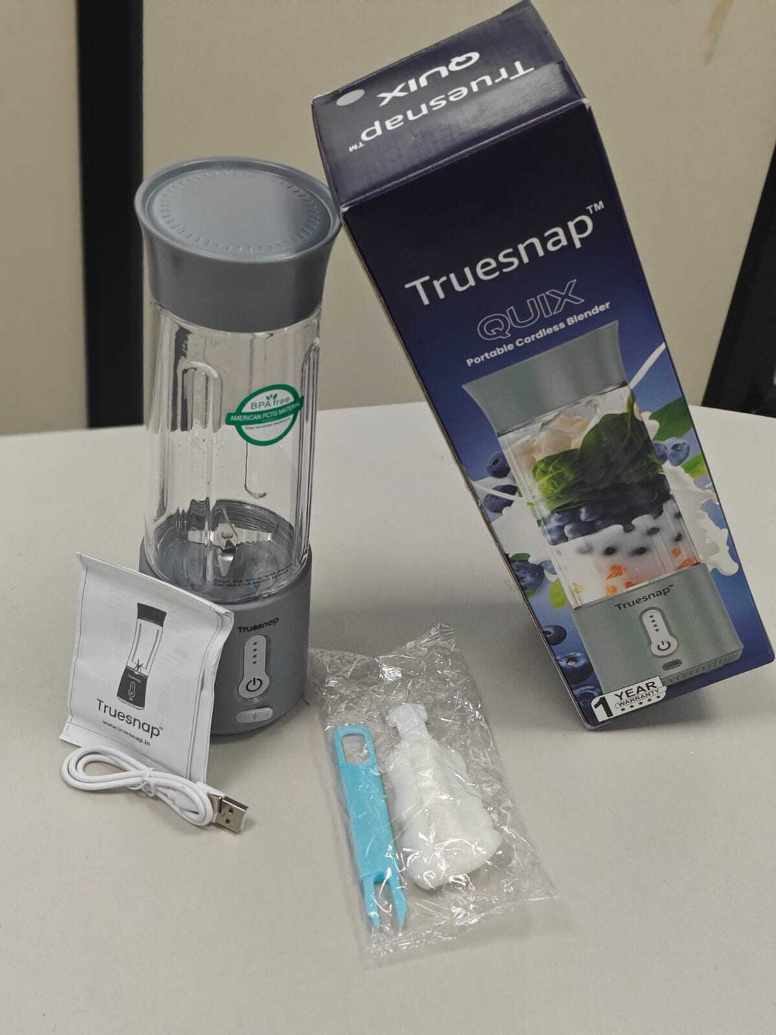 Image of Truesnap QUIX 500ml Portable Blender|Rechargeable 230 W Mixer Grinder