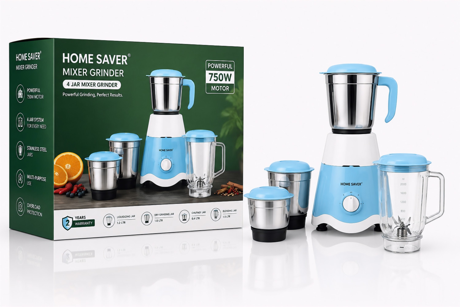 Image of HOME SAVER star 750 W Juicer Mixer Grinder
