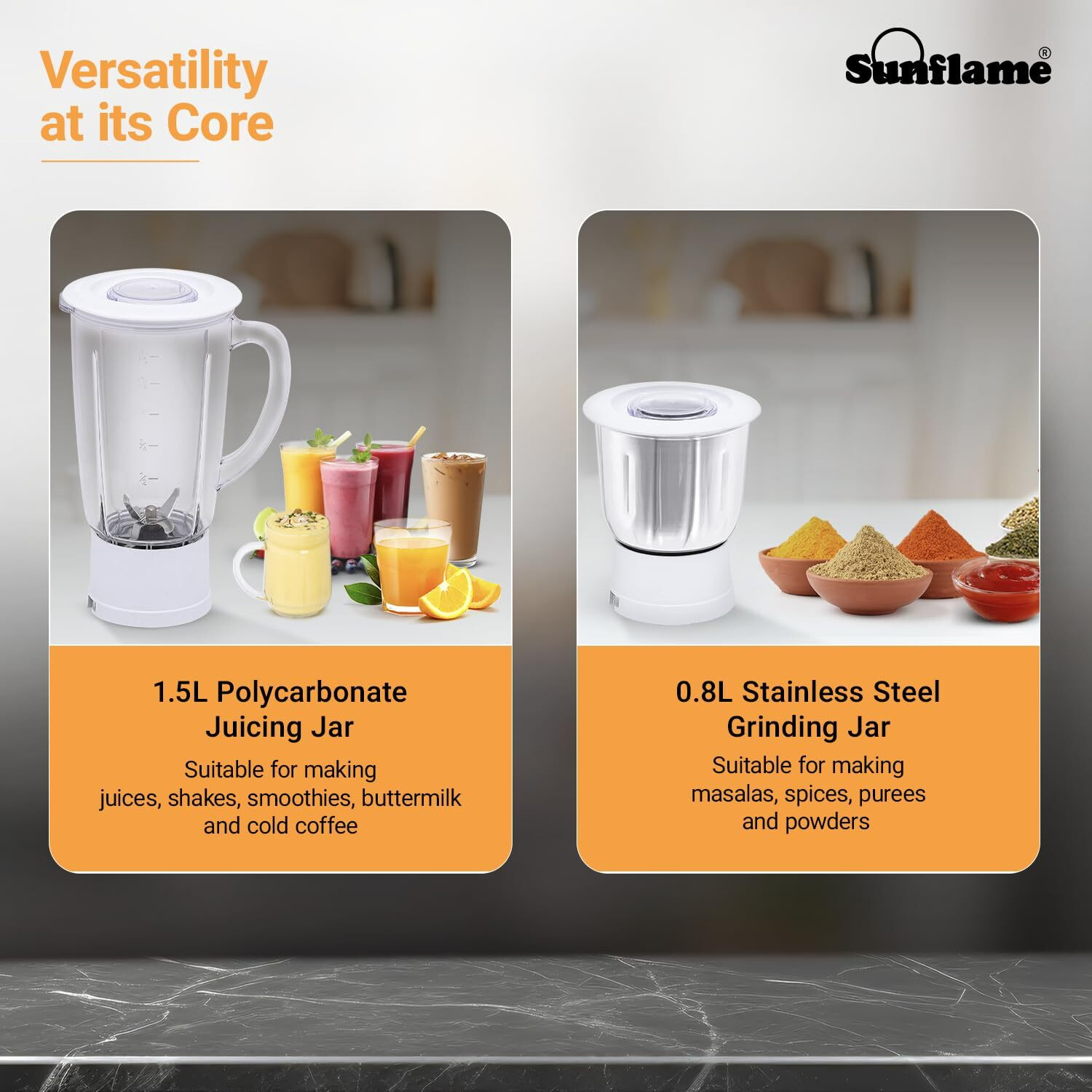 Image of Sunflame 2797543723136187 500 W Juicer Mixer Grinder