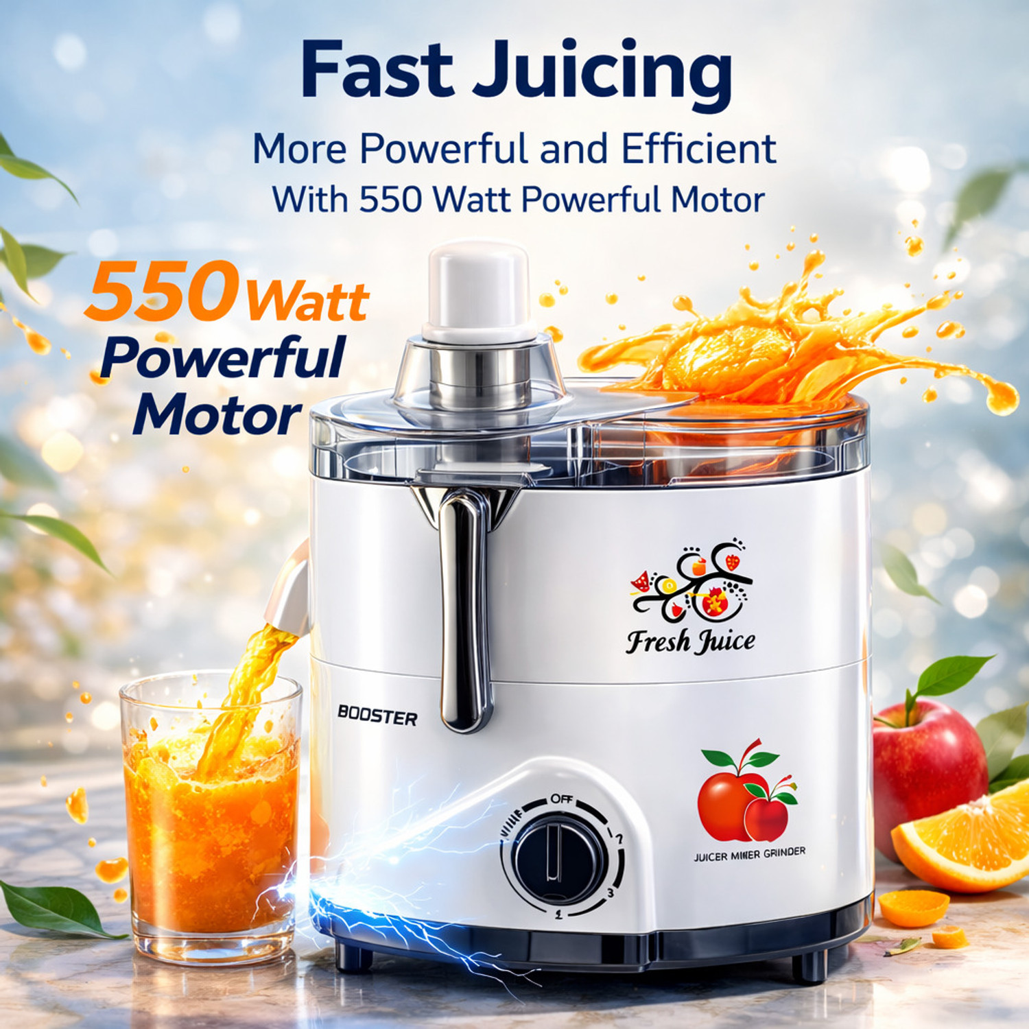 Image of BOOSTER Powerful Juicer 550 W Juicer Mixer Grinder