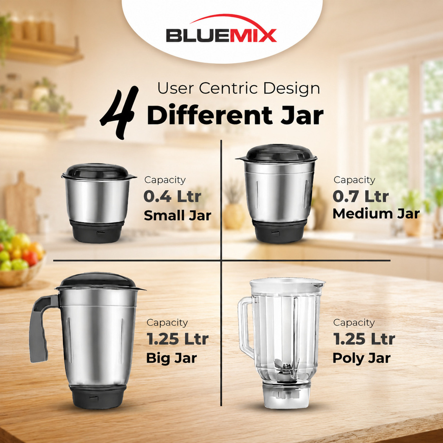 Image of Bluemix Super Smart 750 W Mixer Grinder