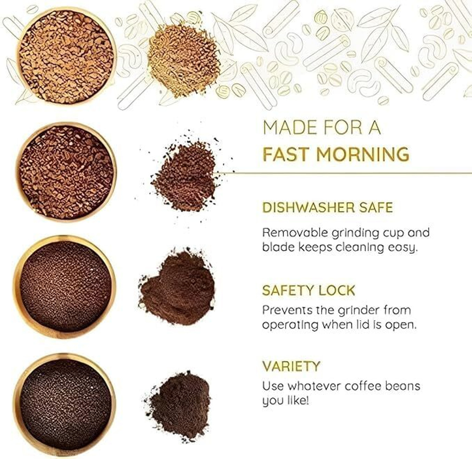 Image of TECHHIVEENTERPRISES TECHHIVE Fershly ground coffee every morning 220 W Mixer Grinder