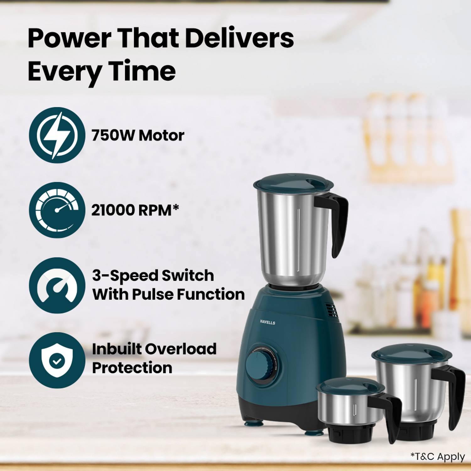 HAVELLS ESO 750 W Mixer Grinder - Image 2