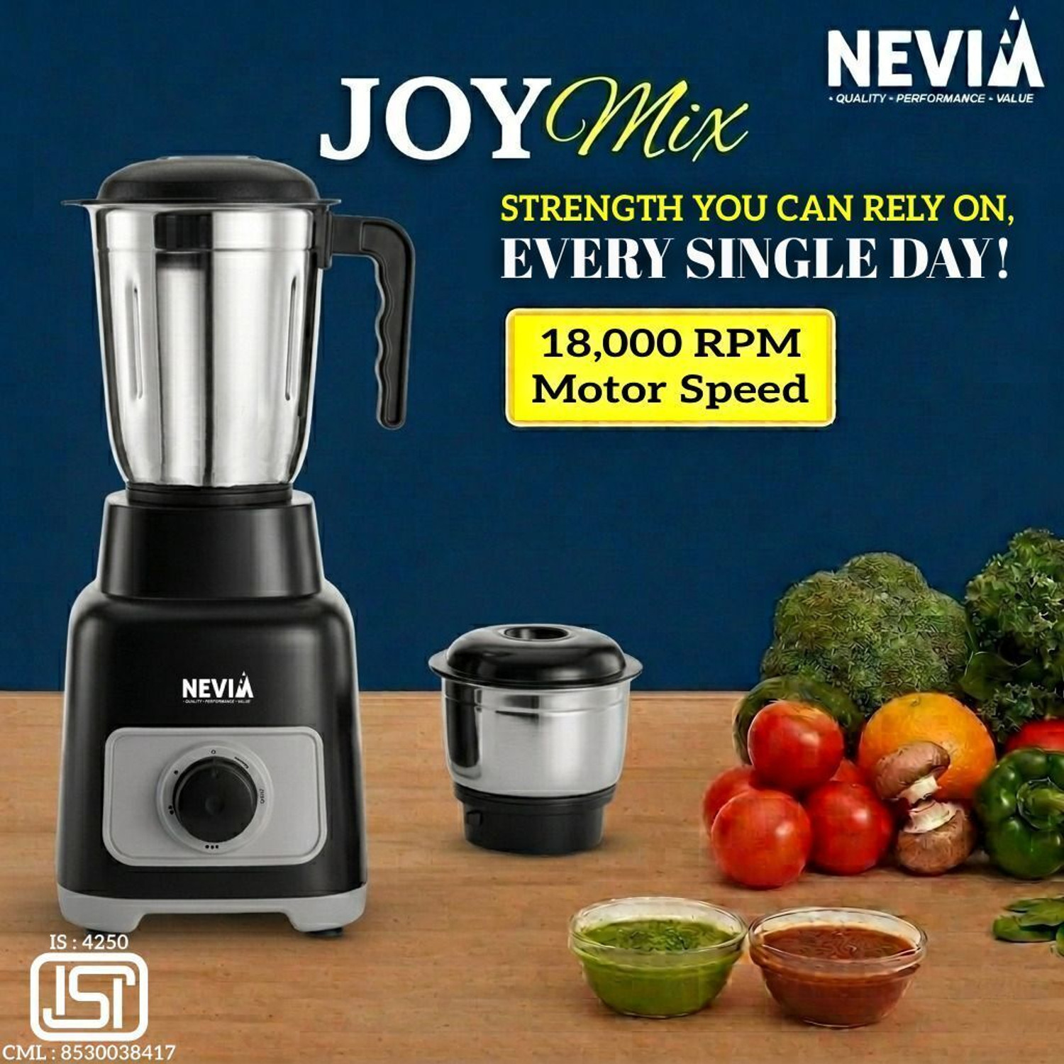Image of nevia Joy Mix 550 W Mixer Grinder