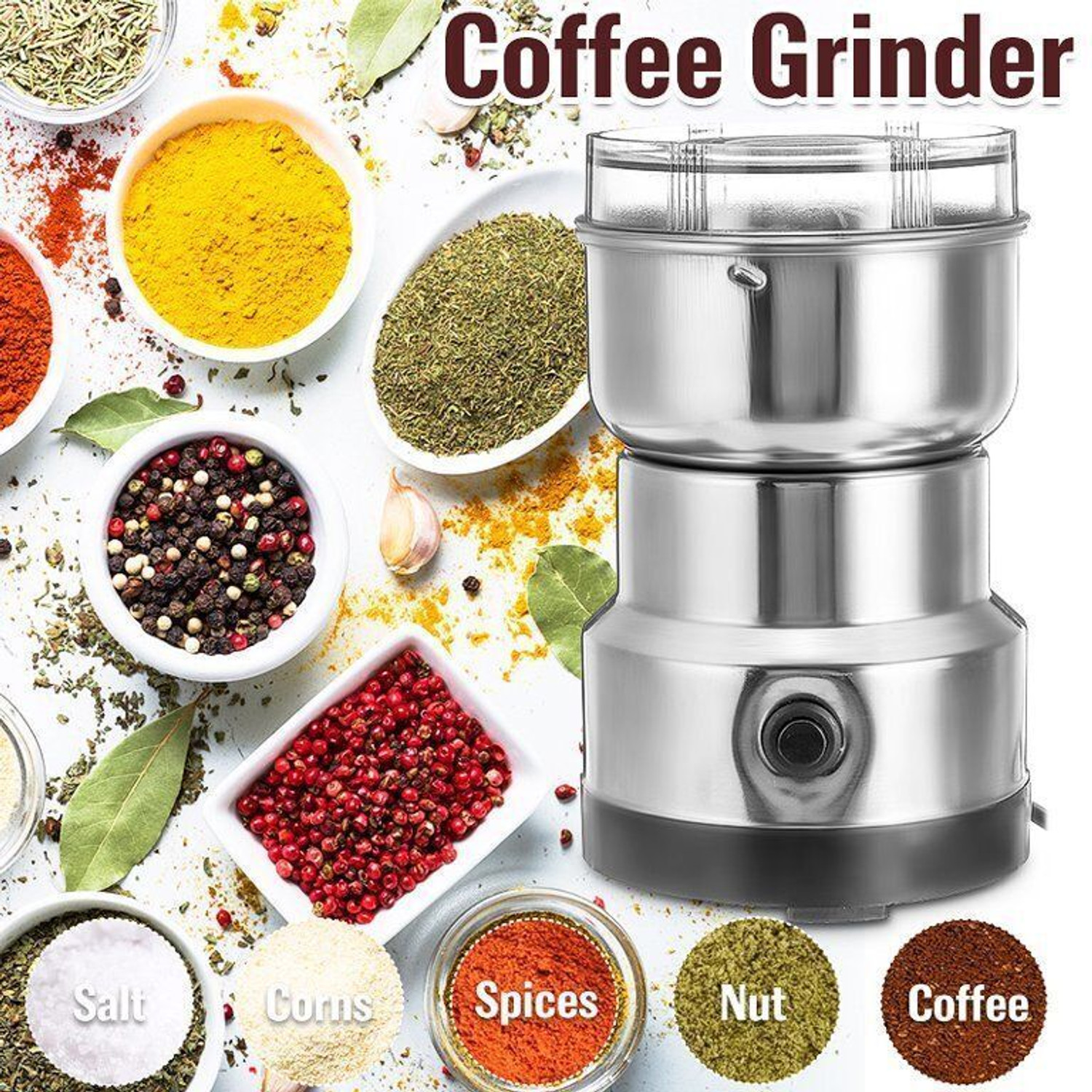 Image of AUROVIX NIMA-8300 Mini Electric Grinder Machine 150 W Mixer Grinder