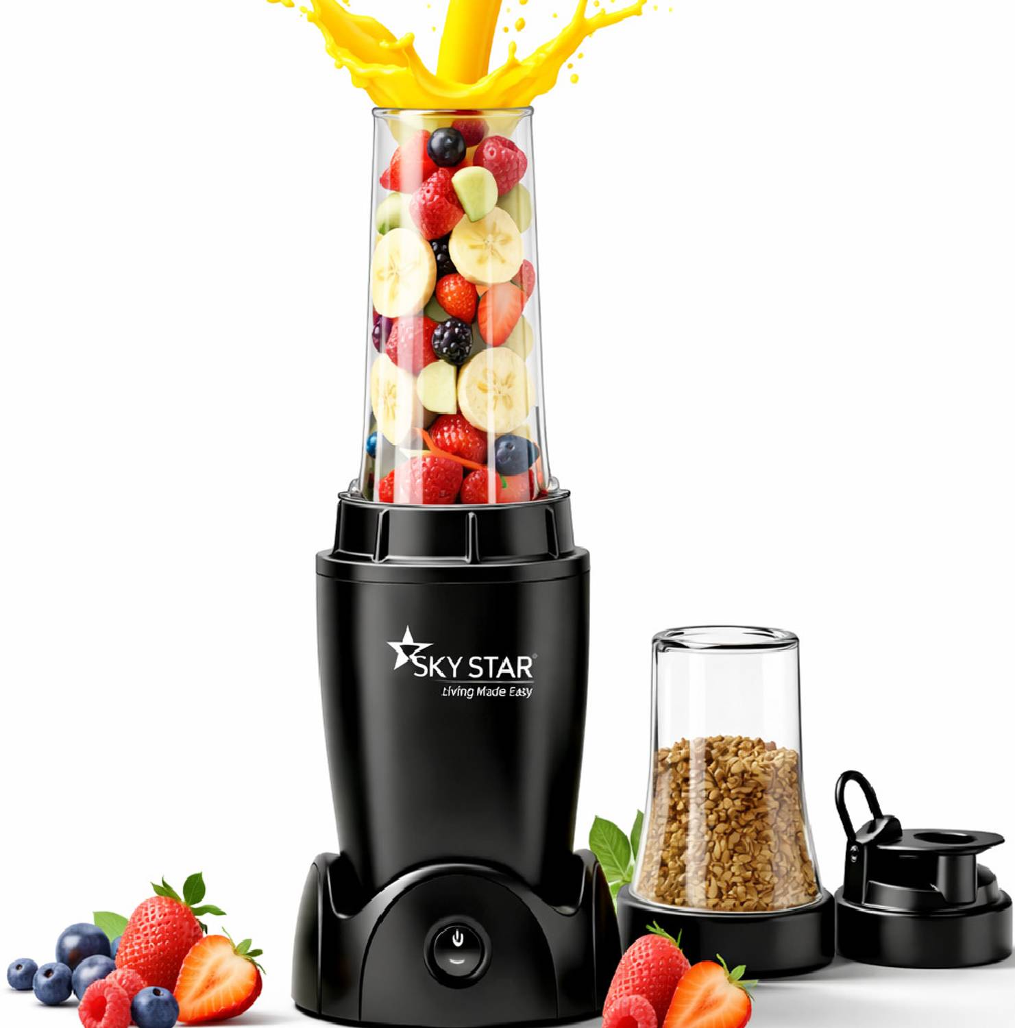 Skystar 2 Jar Black Bullet Nutri 750 W Juicer Mixer Grinder — Juicers & Blenders