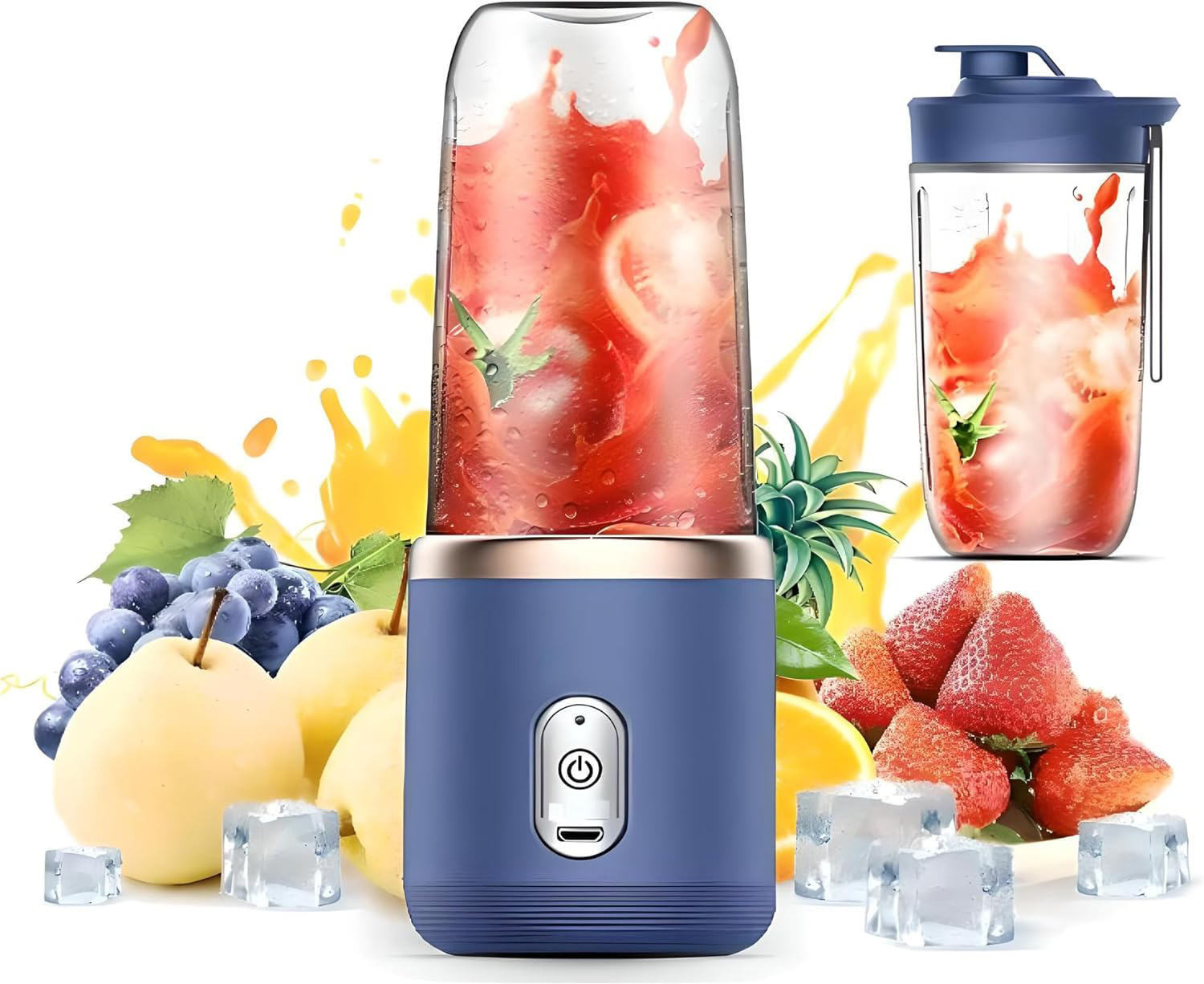 Image of Sasimo Portable Blender Juicer Mixer for Shakes,Smoothies And Juices ice etc USB-C Port 40 W Juicer Mixer Grinder