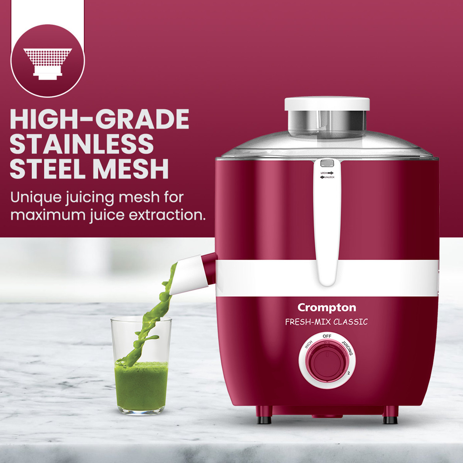 Image of Crompton Fresh Mix Classic 500 W Juicer