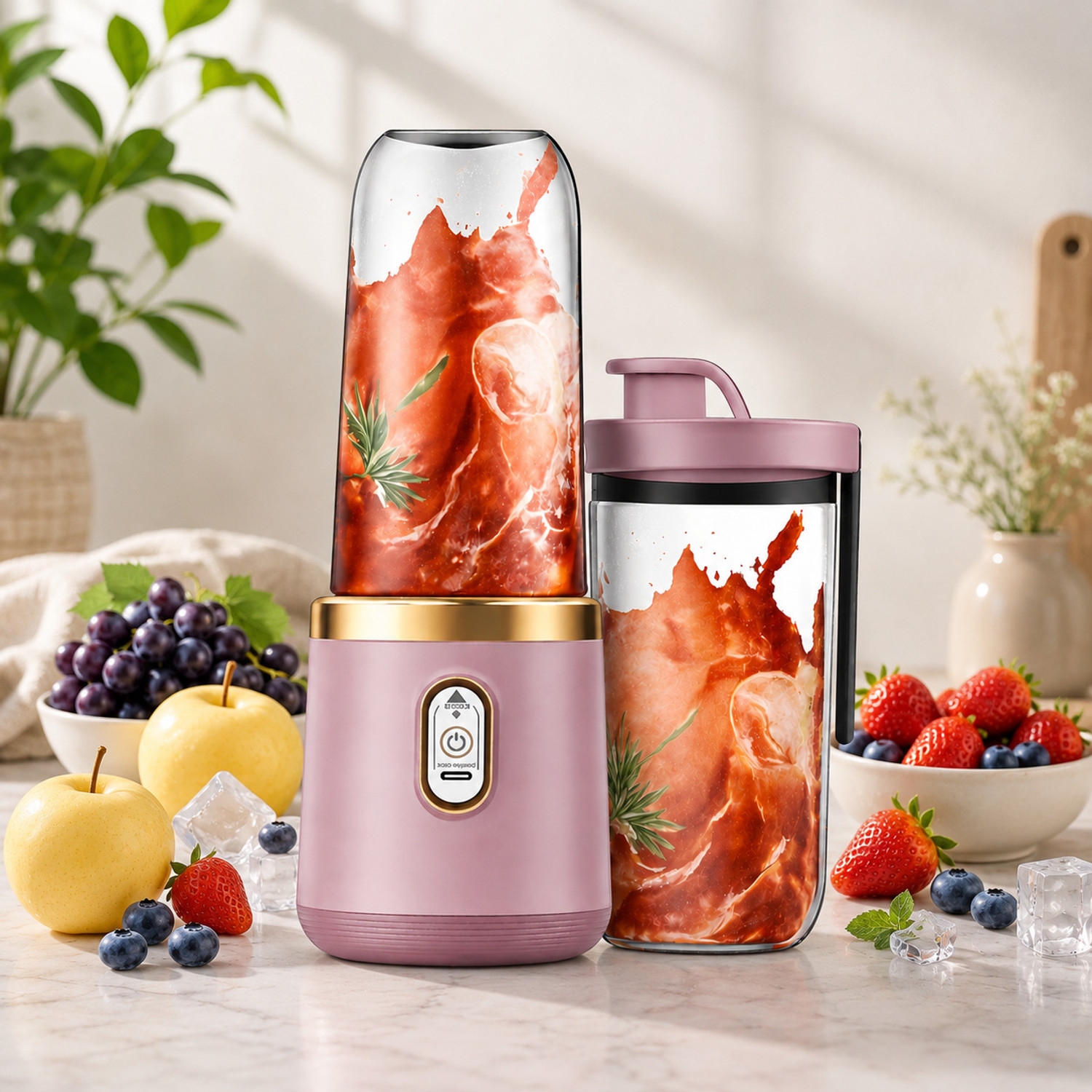 Image of FORMONIX Portable Blender Juicer Mixer for Shakes,Smoothies And Juices ice etc USB-C Port 25 W Juicer Mixer Grinder