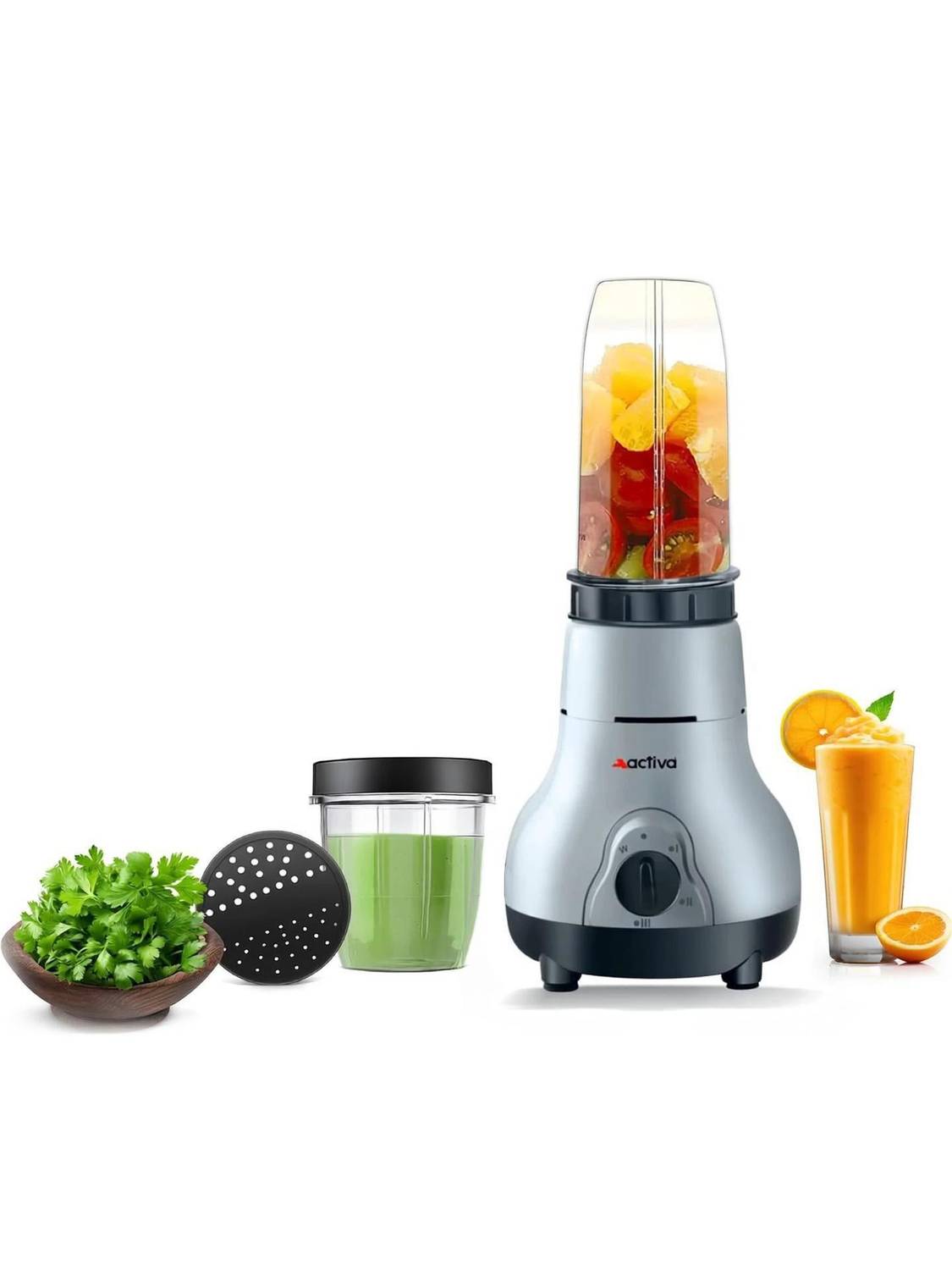 ACTIVA Easy Mix Nutri 2 Jar With Powerful Powerful Long Lasting Shock Proof Abs Body 500 W Juicer Mixer Grinder