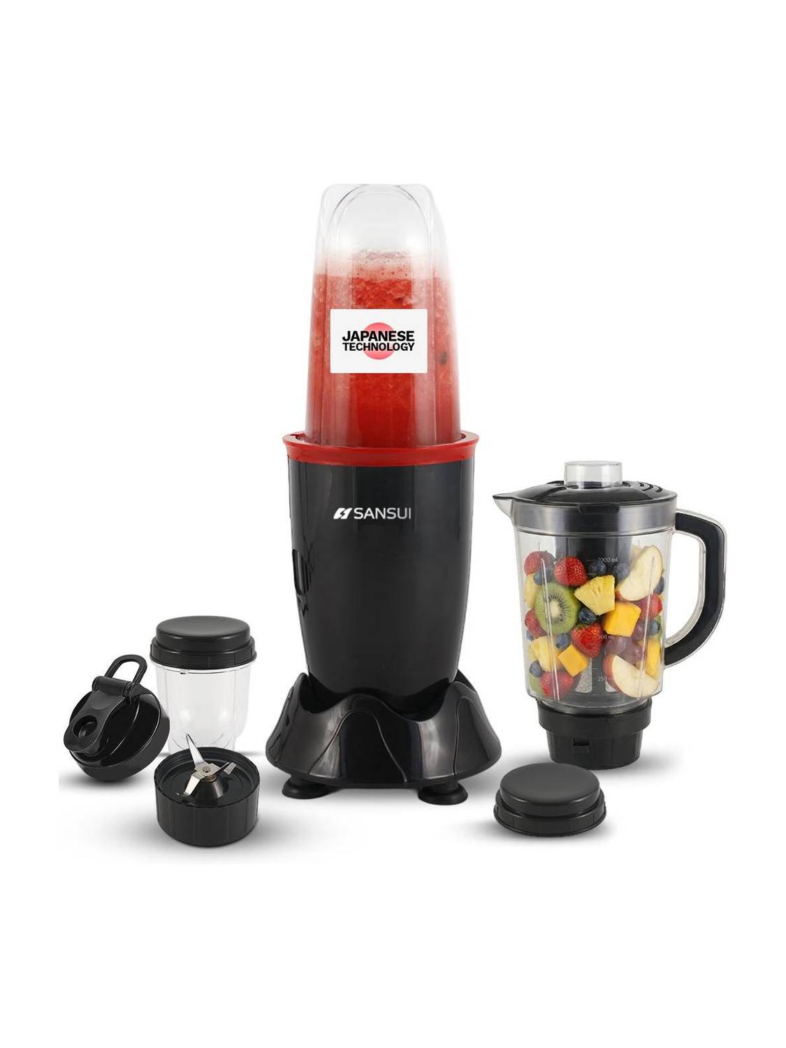 Sansui Plus 400 W Mixer Blender (MAX GRIND | 3 Jars | Black, Red) deal from flipkart