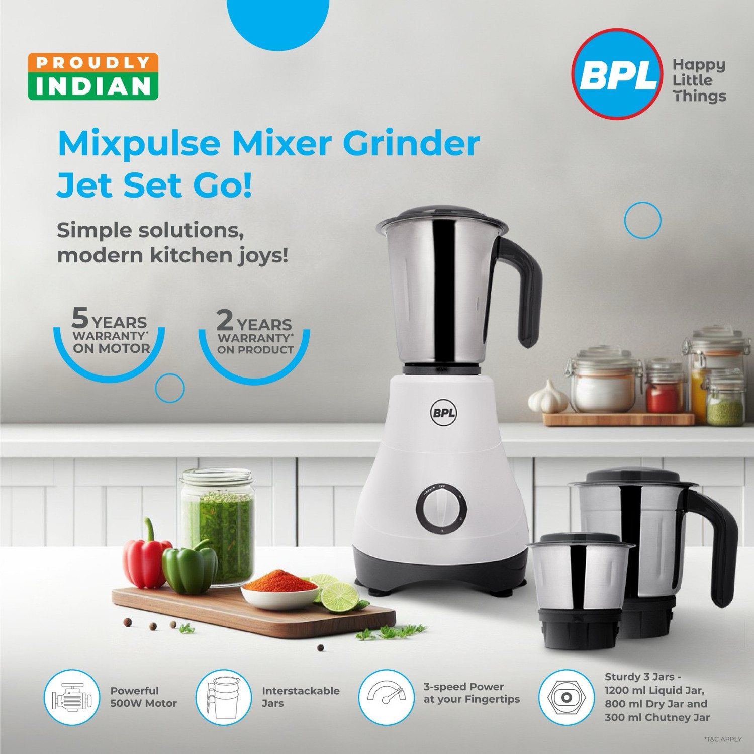 Image of BPL NA 500 W Mixer Grinder
