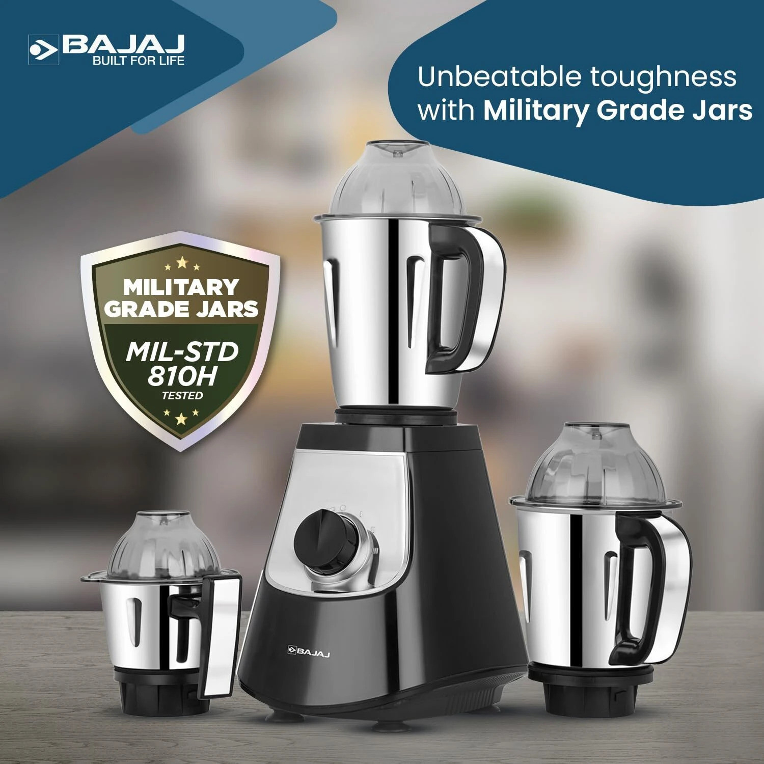 Image of BAJAJ Military Series Evoque 4 Jar 1000 Watts Mixer Grinder 1000 W Mixer Grinder