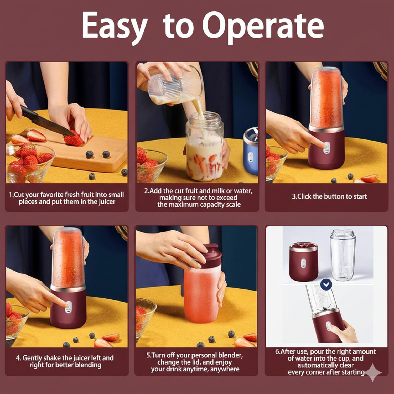 Image of FORMONIX Portable Blender Juicer Mixer for Shakes,Smoothies And Juices ice etc USB-C Port 25 W Juicer Mixer Grinder