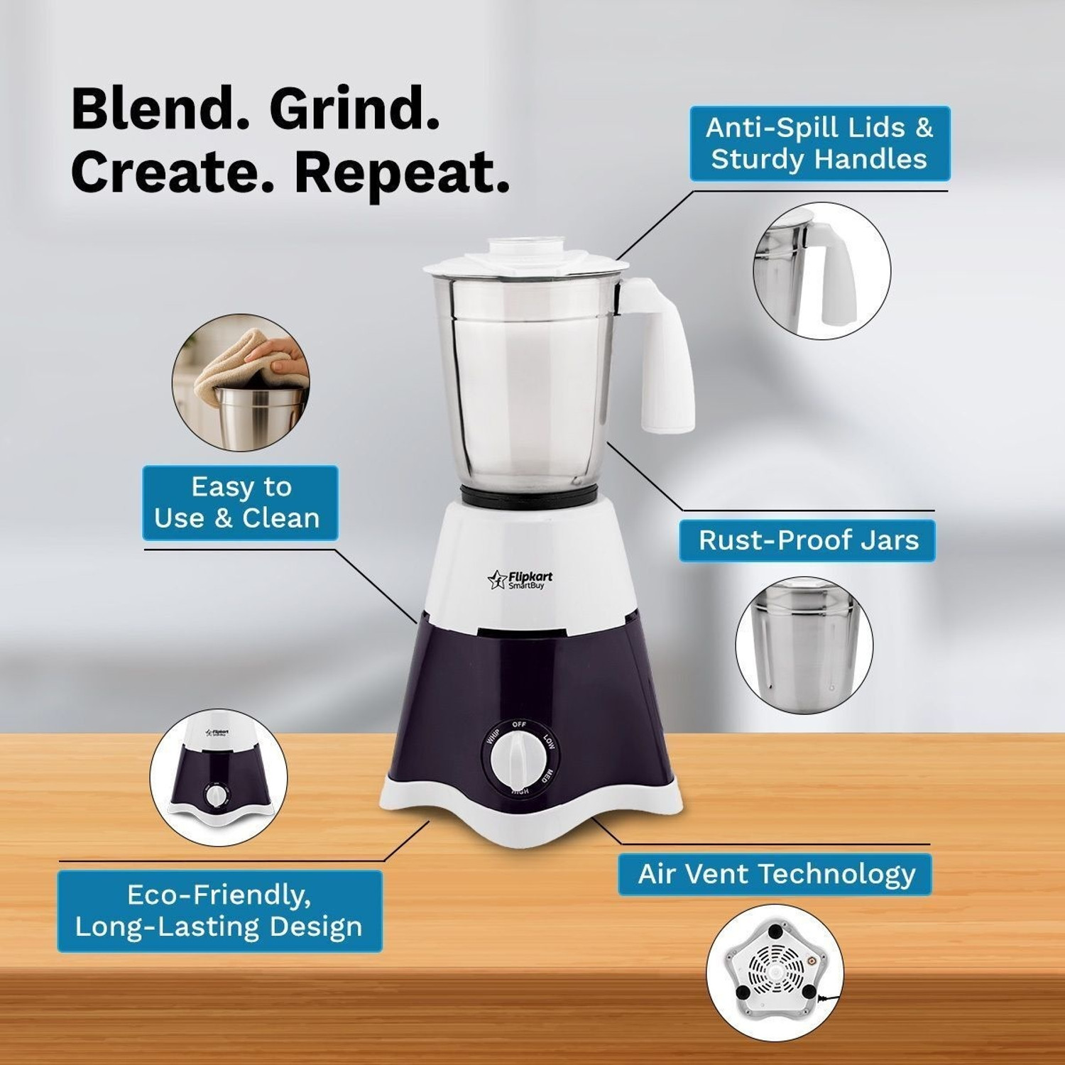 Image of Flipkart SmartBuy Star 500 W Juicer Mixer Grinder