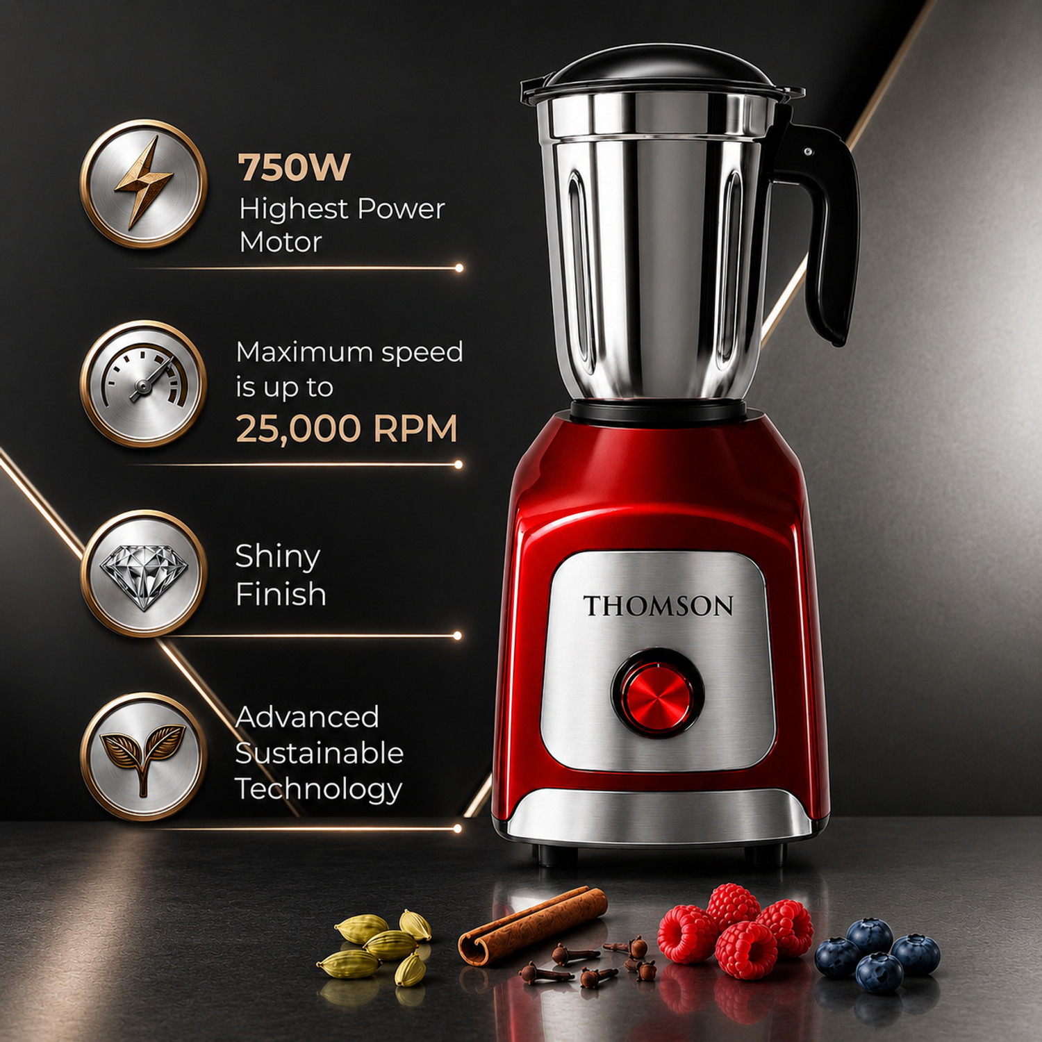 Image of Thomson KM Heavy Duty 500 W Juicer Mixer Grinder