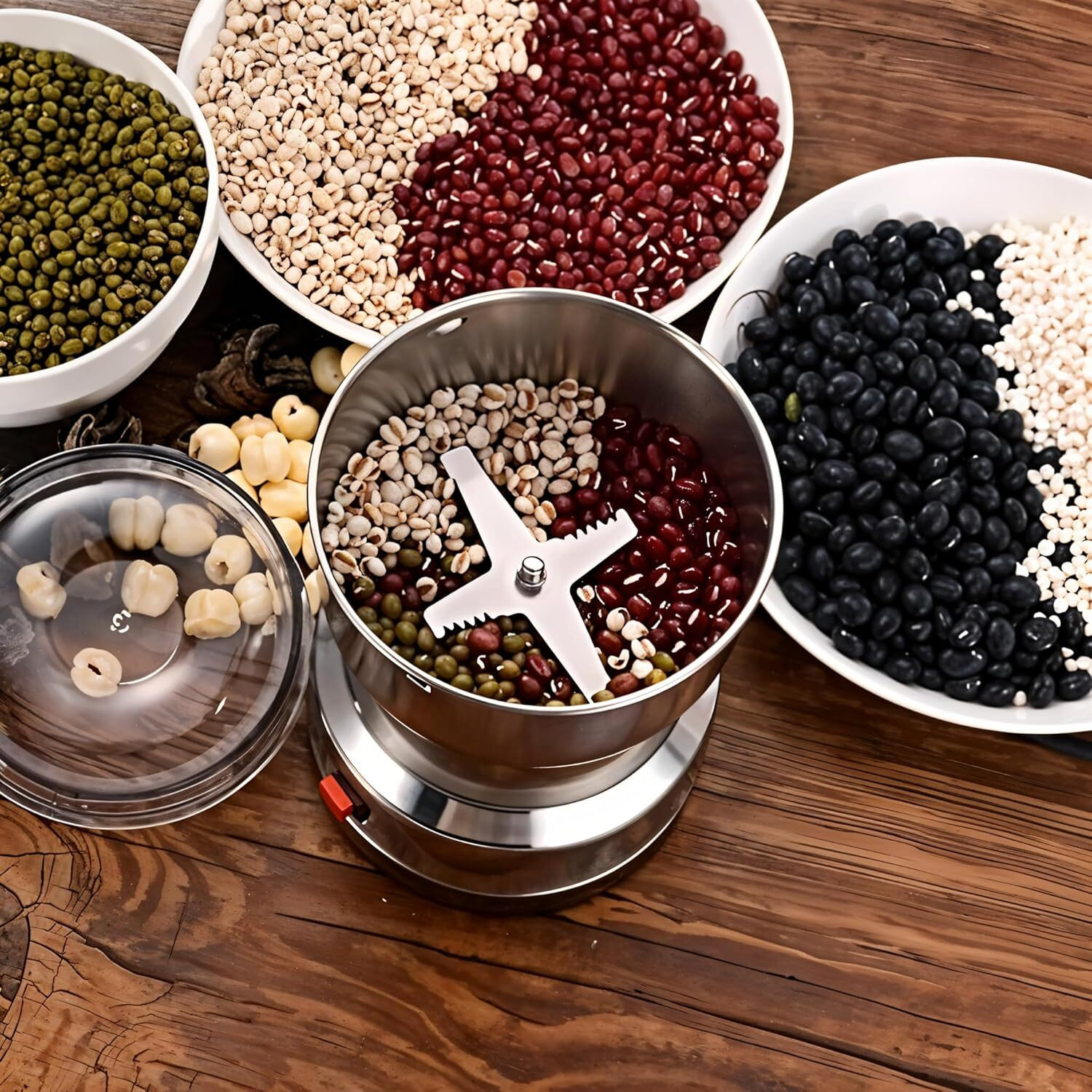 Image of kinjal NIMA Coffee Grinder Stainless Steel Electric Grinder for Coffee Beans Personal Coffee Maker