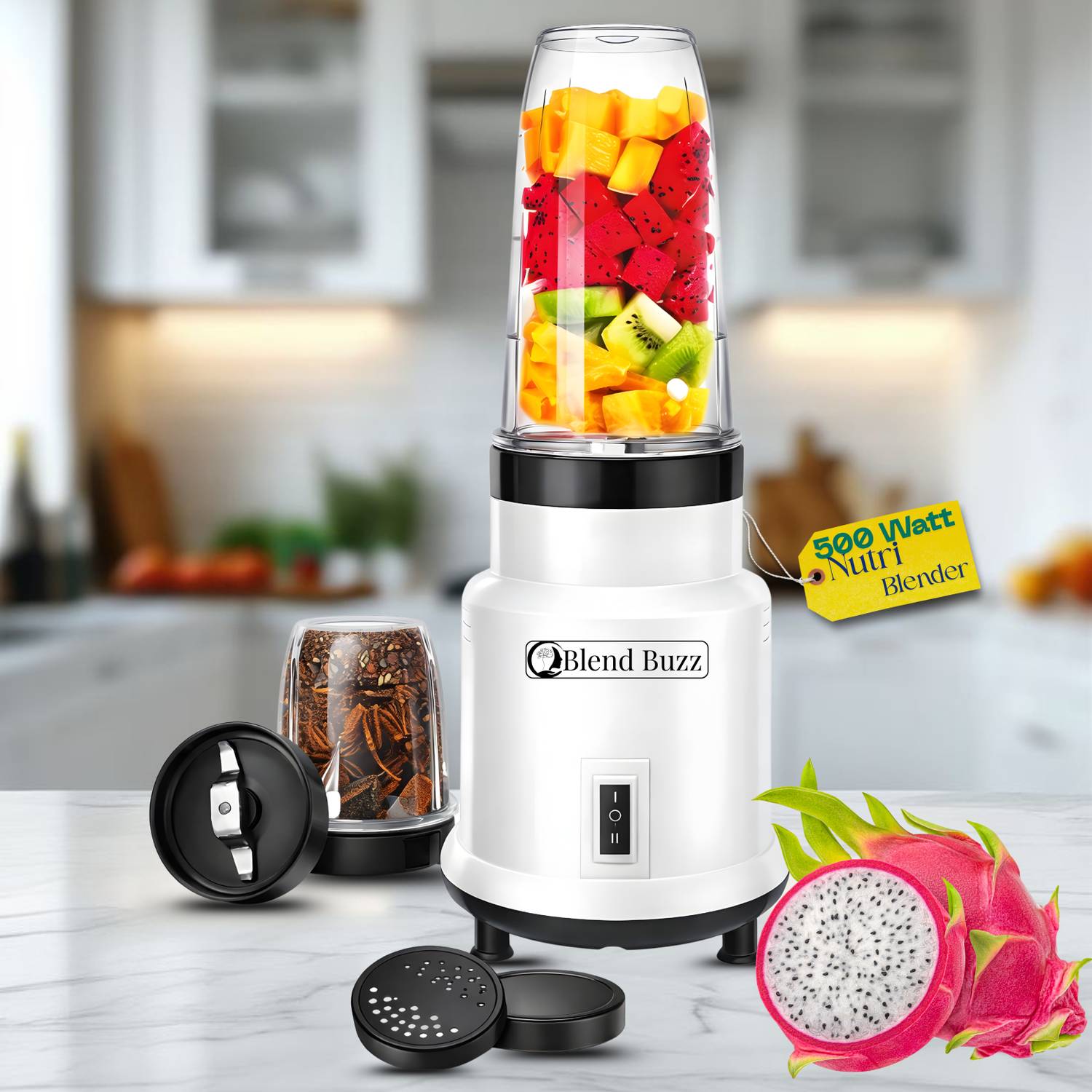 Blend Buzz Dry Grinding with Stainless Steel Blades, 1 Year Warra
