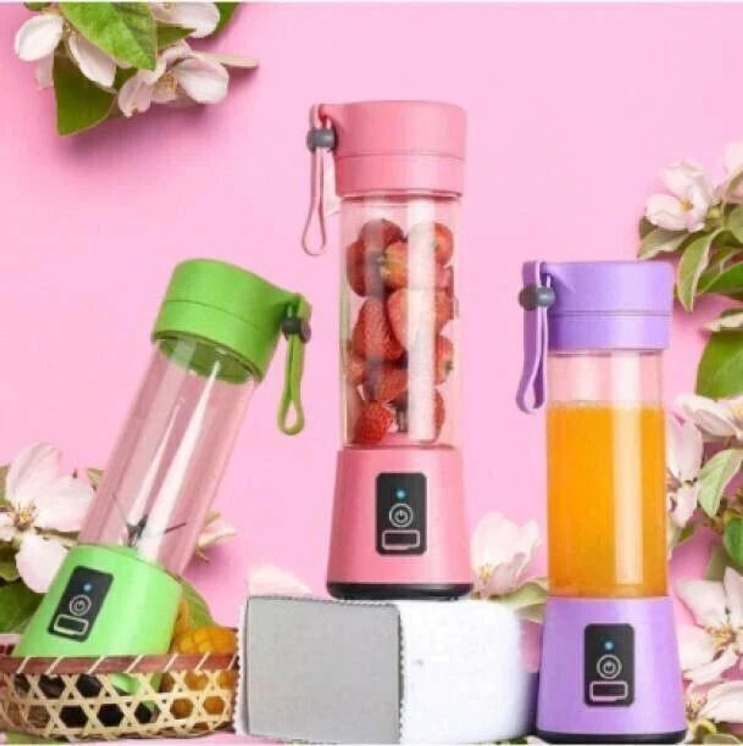 Image of Ganesh store Electric Fruit Juicer Maker USB Rechargeable Mini Juicer Mixer GrinderLH237 220 W Juicer Mixer Grinder