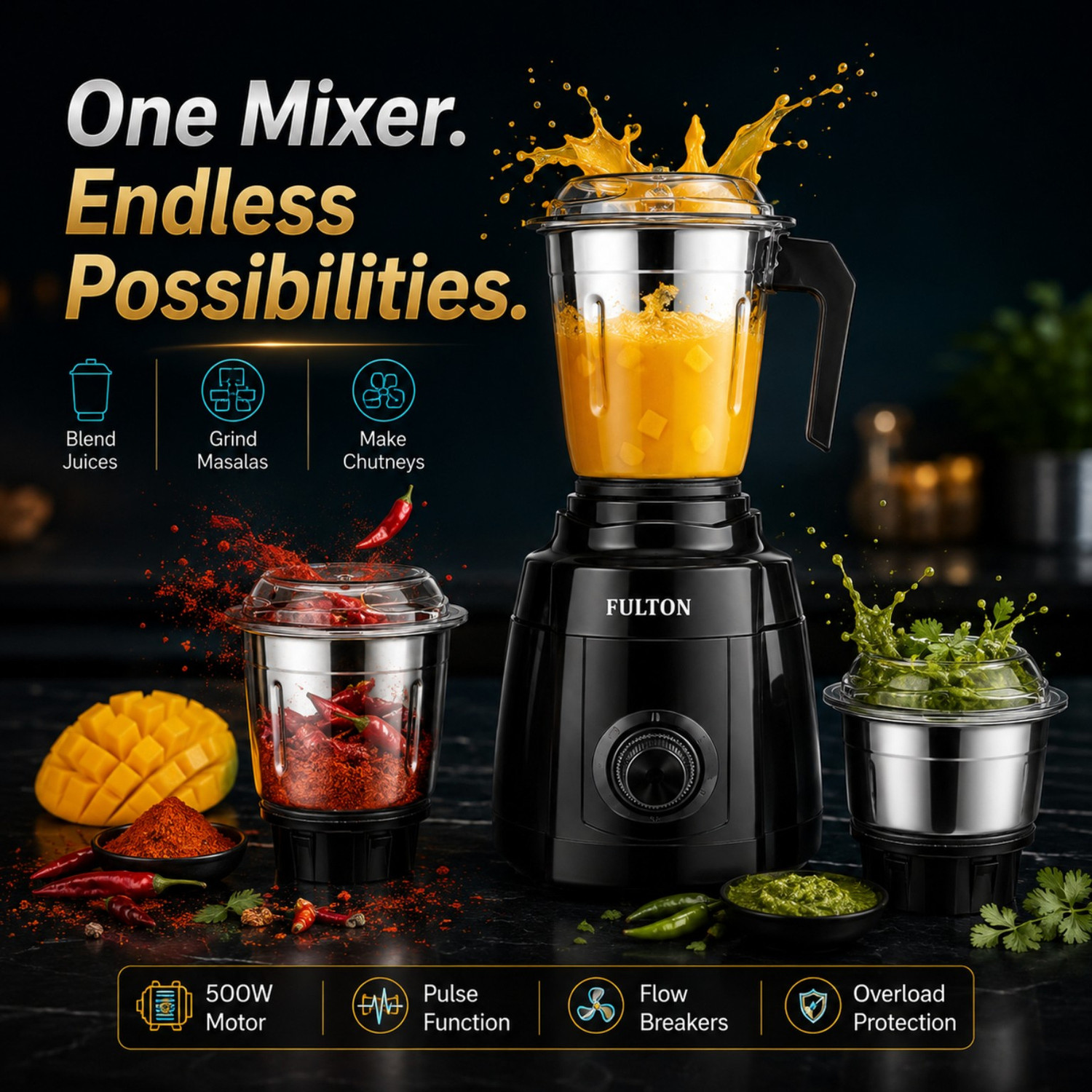 Image of FULTON MAXXO 500 W Mixer Grinder