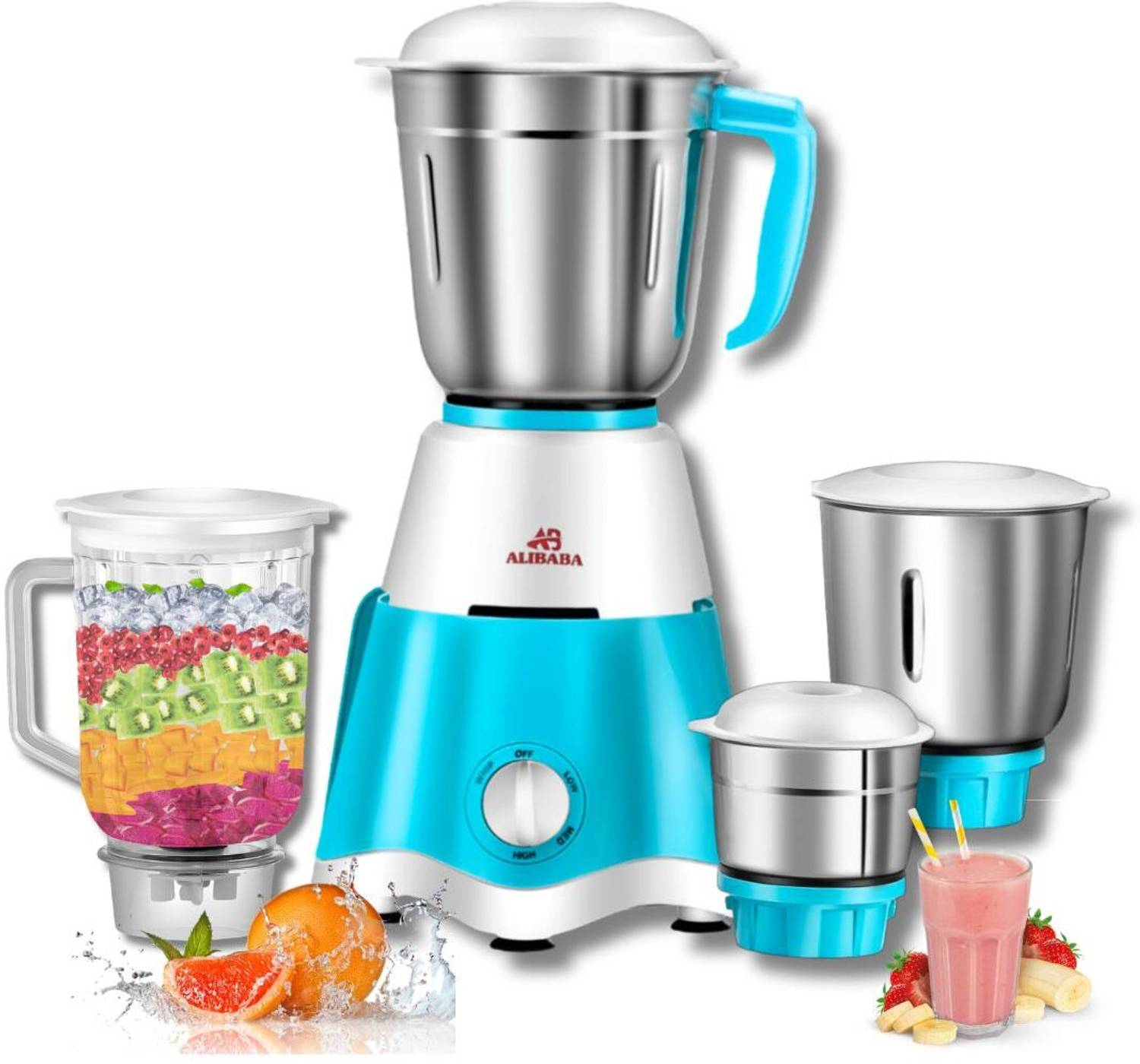Alibaba Powerful Motor for Grinding, Mixing, Juicing Up to 750 W Juicer Mixer Grinder