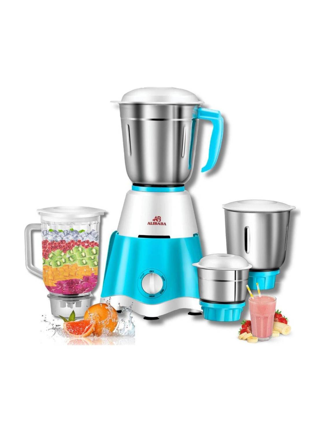 Alibaba Powerful Motor for Grinding, Mixing, Juicing Up to 750 W Juicer Mixer Grinder