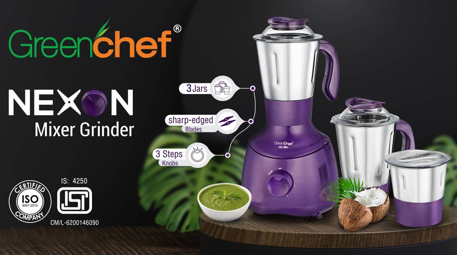 Greenchef Nexon 1000 W Mixer Grinder Price in India - Buy