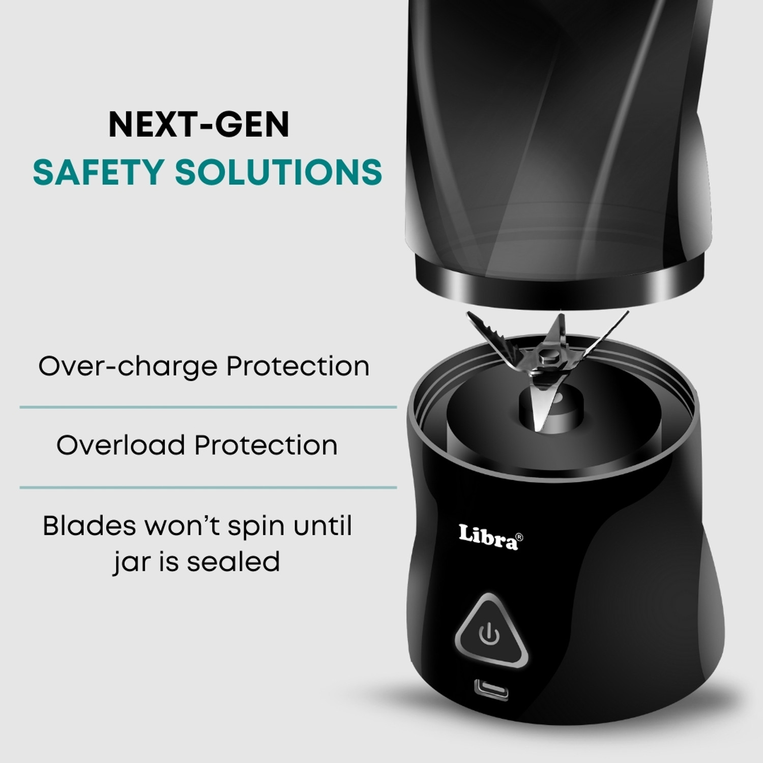 Image of LIBRA 700 ML Portable Blender with 6000 mAh battery back up 400 W Juicer Mixer Grinder
