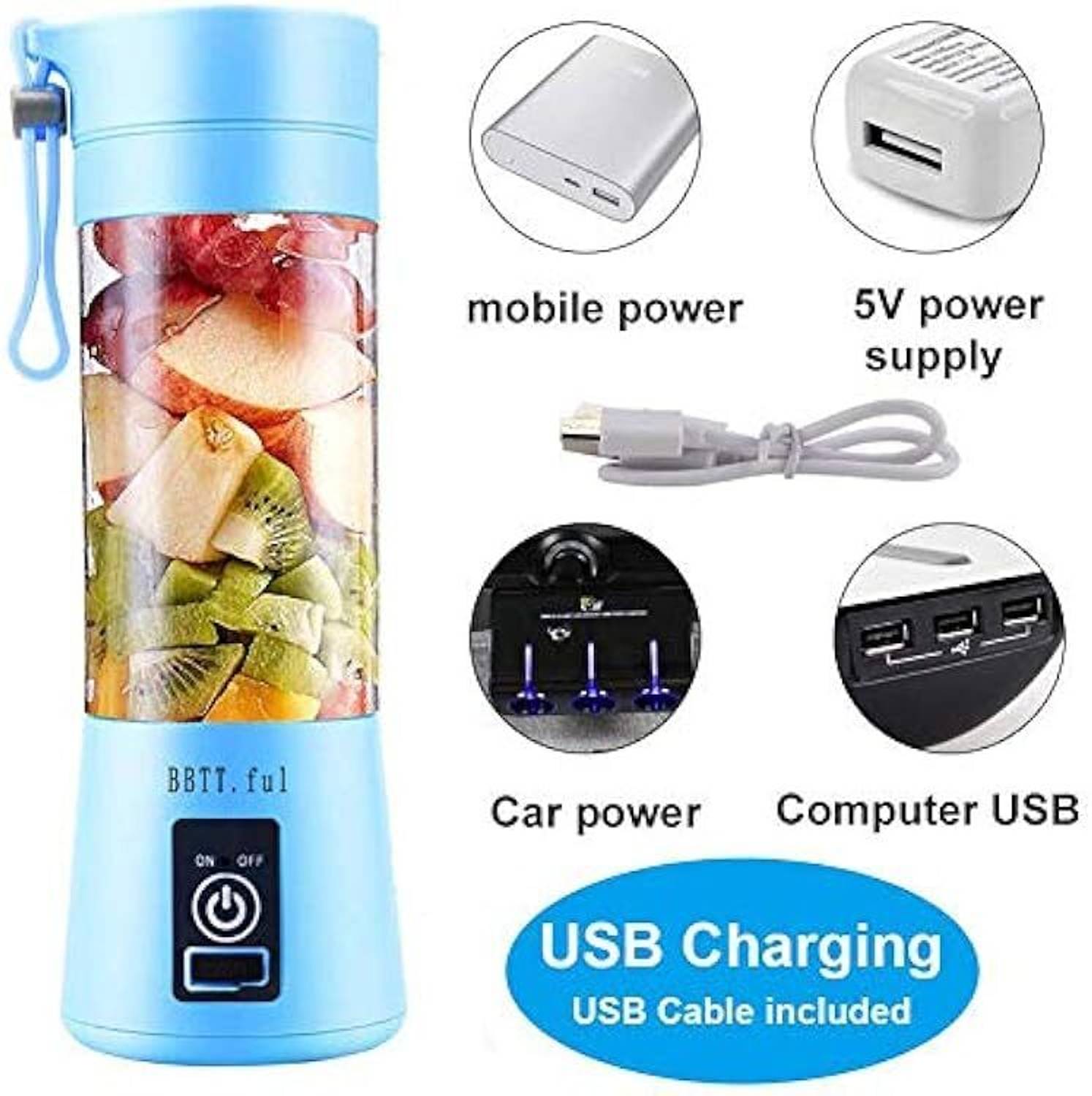 R.T. Impex Cordless Mini Blender for Shakes, Baby Food & Protein Drinks (380ml BPA-Free Cup 220 W Juicer — Juicers & Blenders