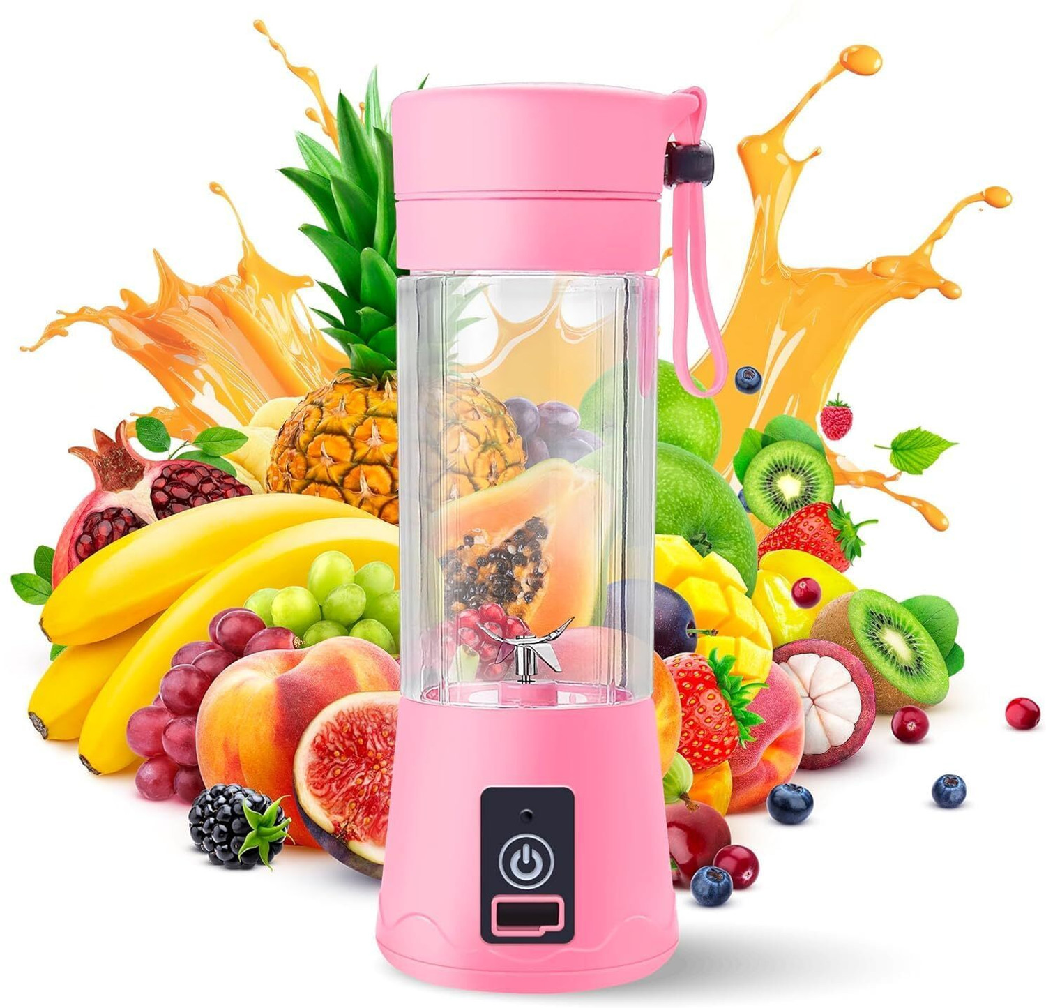 Image of Udghosh Creation Hevy Electric Juicer Blender 380ml | USB Rechargeable Mini Juicer Mixer 220 W Juicer