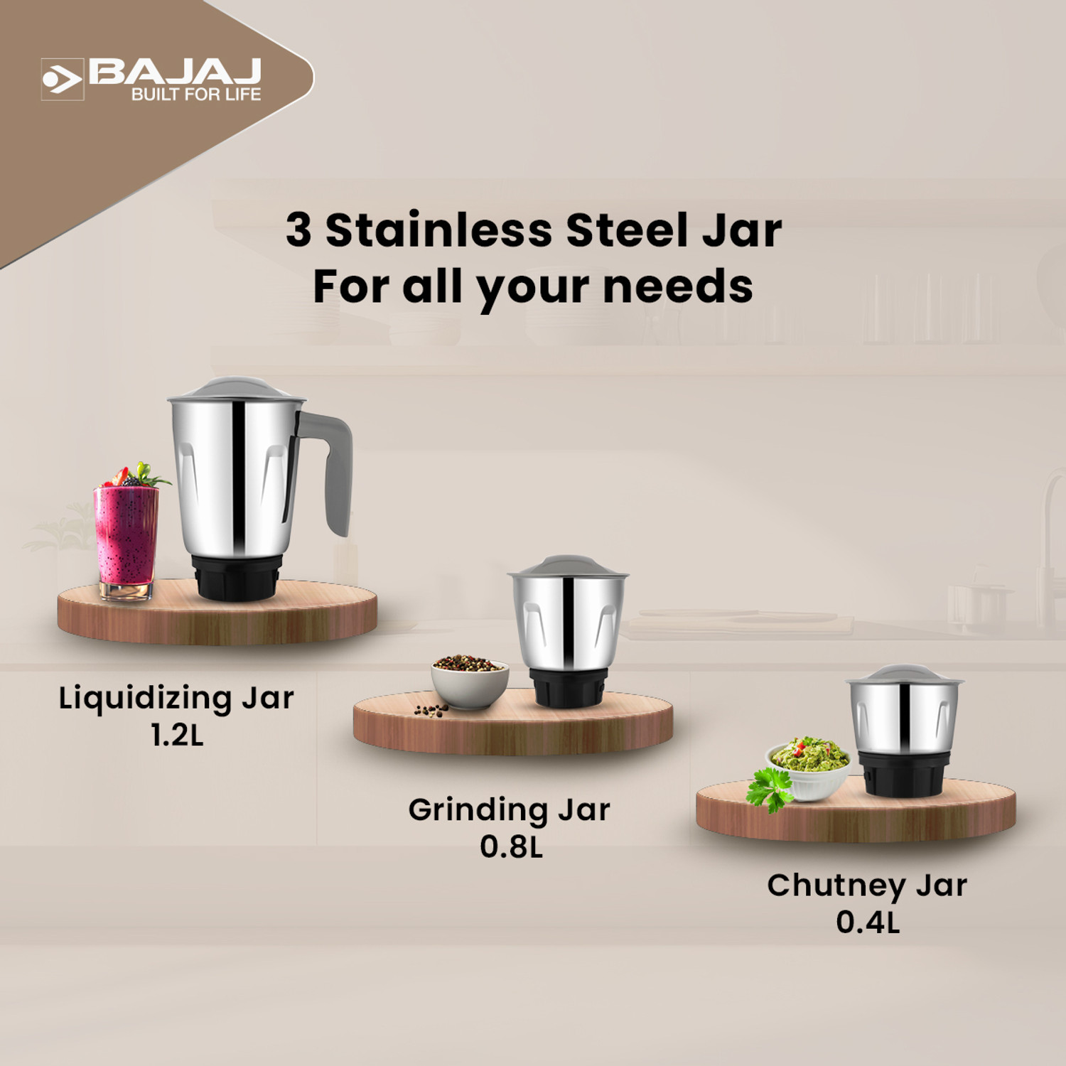 Image of BAJAJ GX1 Ninja Series 500 W Juicer Mixer Grinder