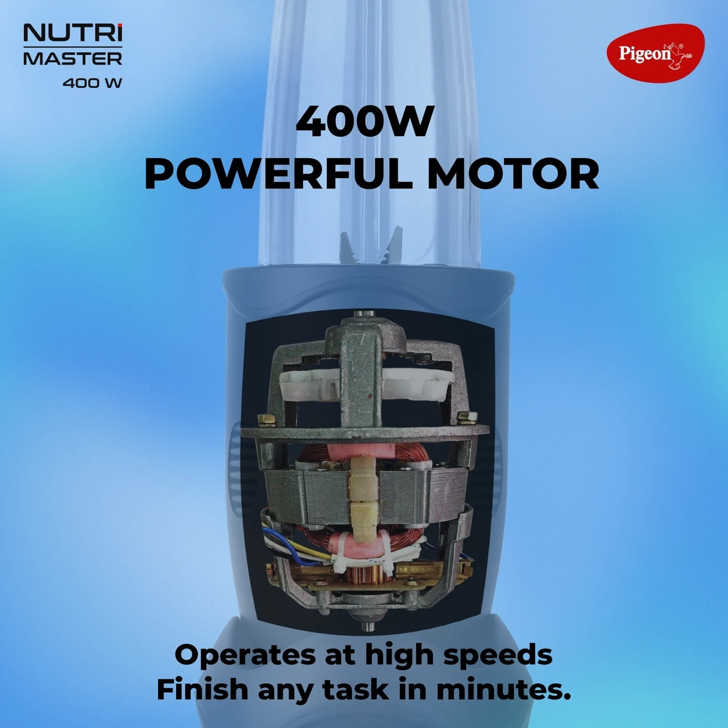 Image of Pigeon NUTRI MASTER 400 W Juicer Mixer Grinder