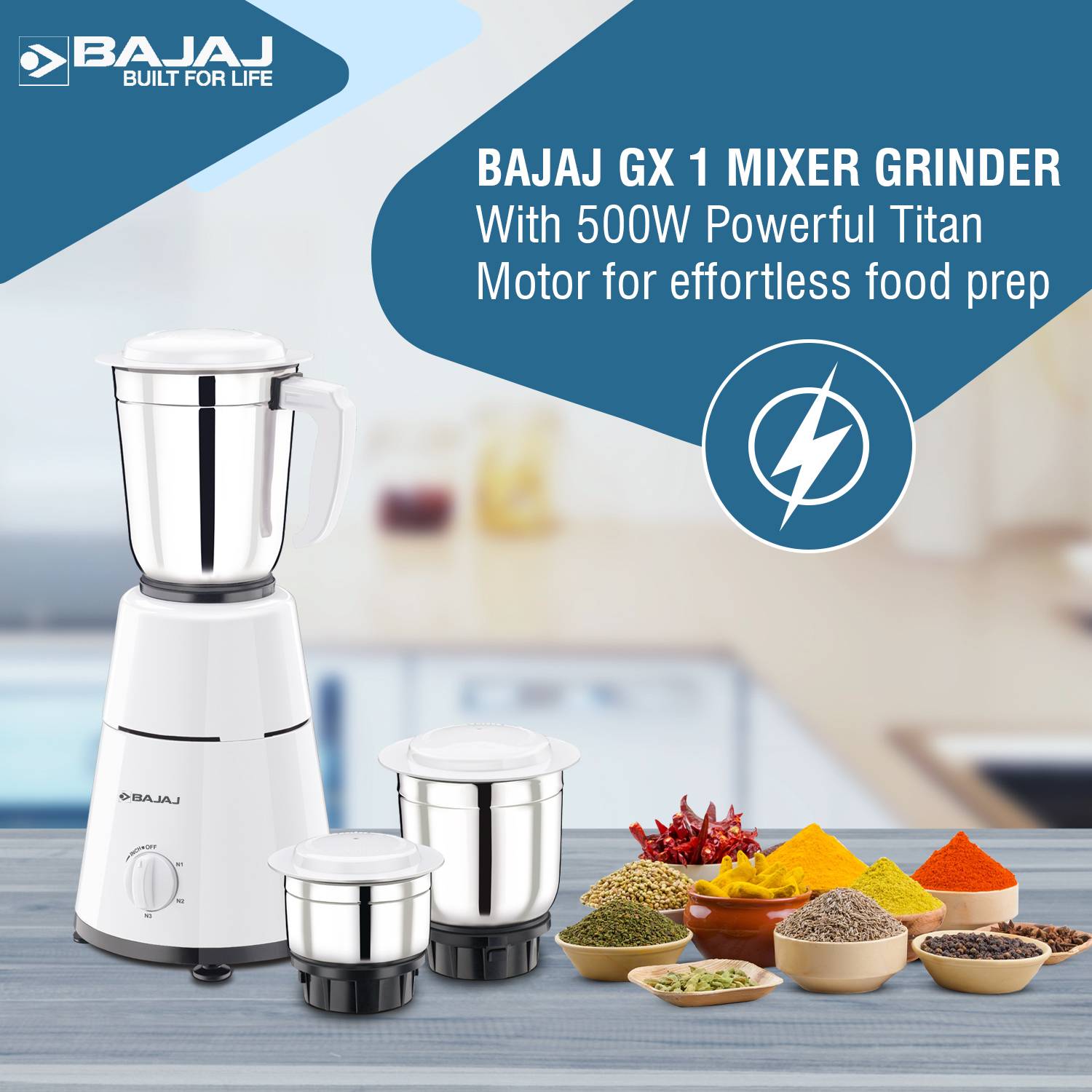 Bajaj GX1 500 W Mixer Grinder Price in India - Buy Bajaj GX1 500 W