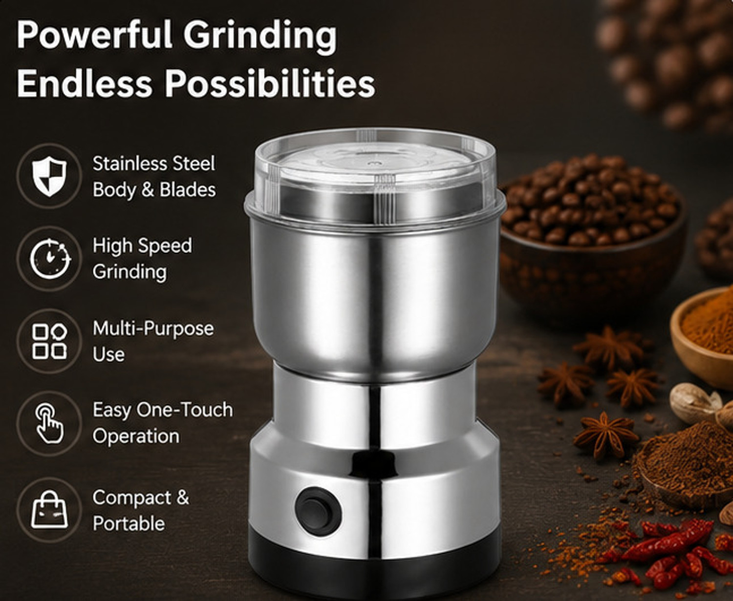 Image of SaAvira Kitchen Essentials Series 150 W Mixer Grinder