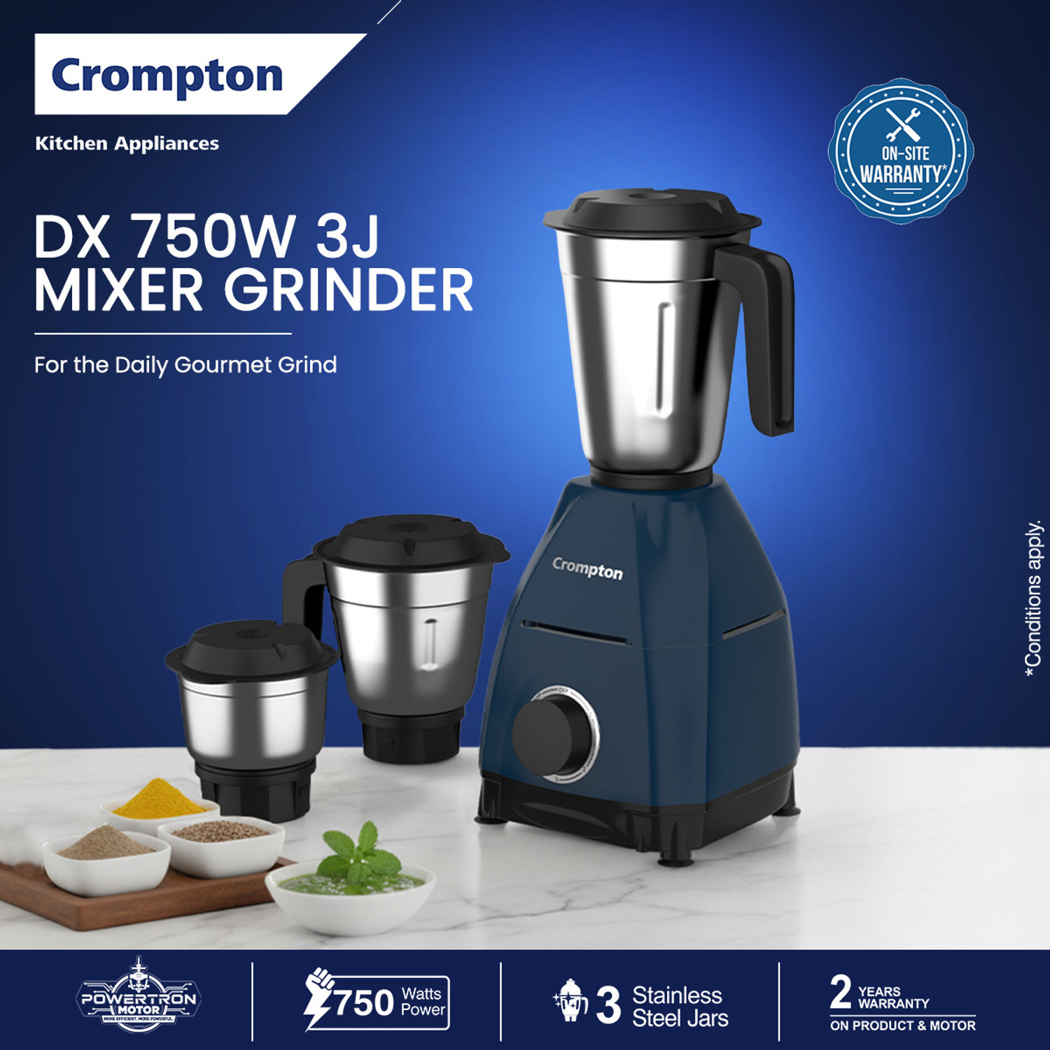 Image of Crompton DX 750 W 750 W Juicer Mixer Grinder