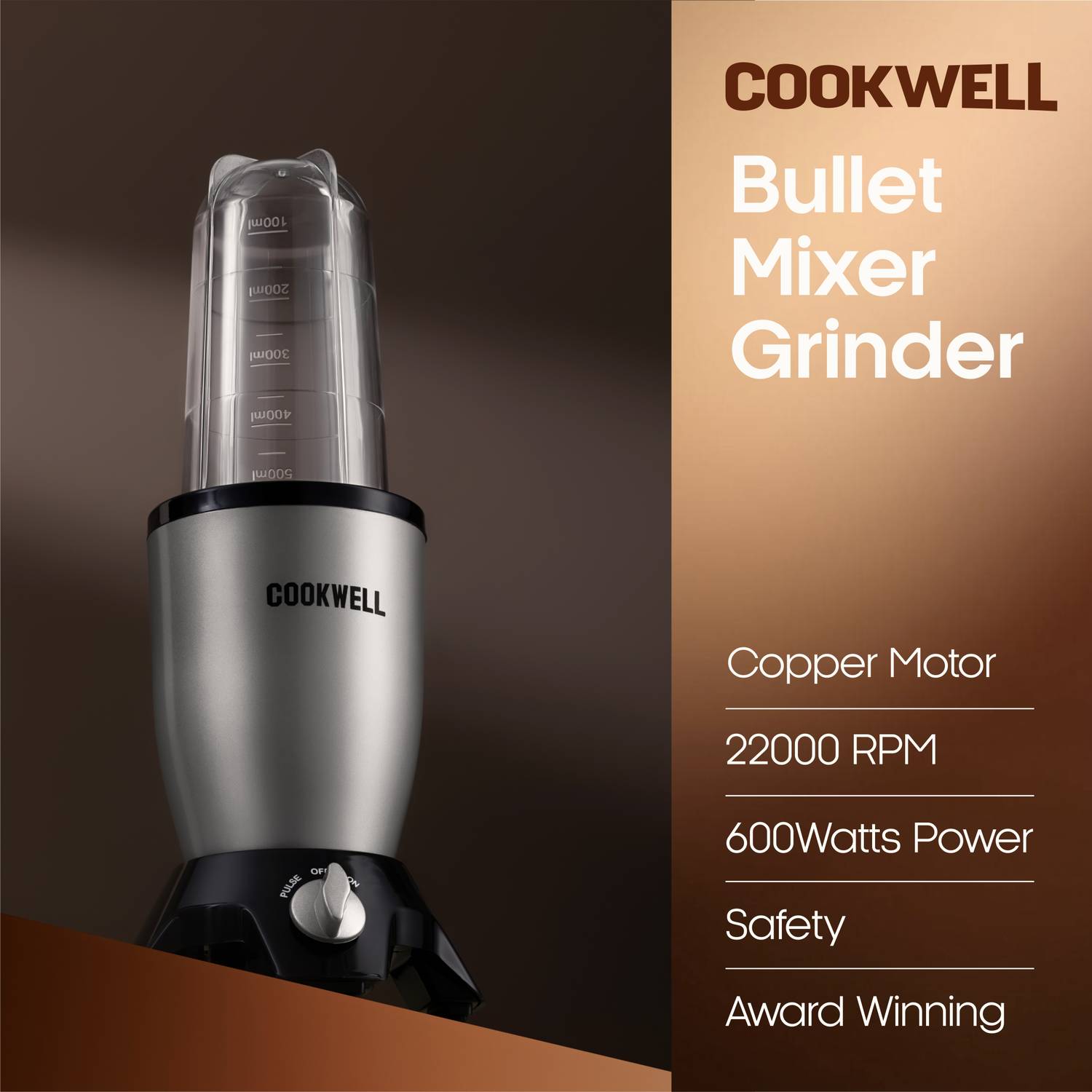 Cookwell Bullet 600 W Juicer Mixer Grinder - Image 4