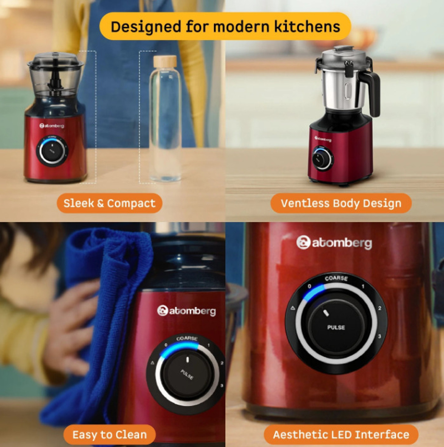 Image of Atomberg Zenova MG With Unique Coarse Mode 500 W Mixer Grinder