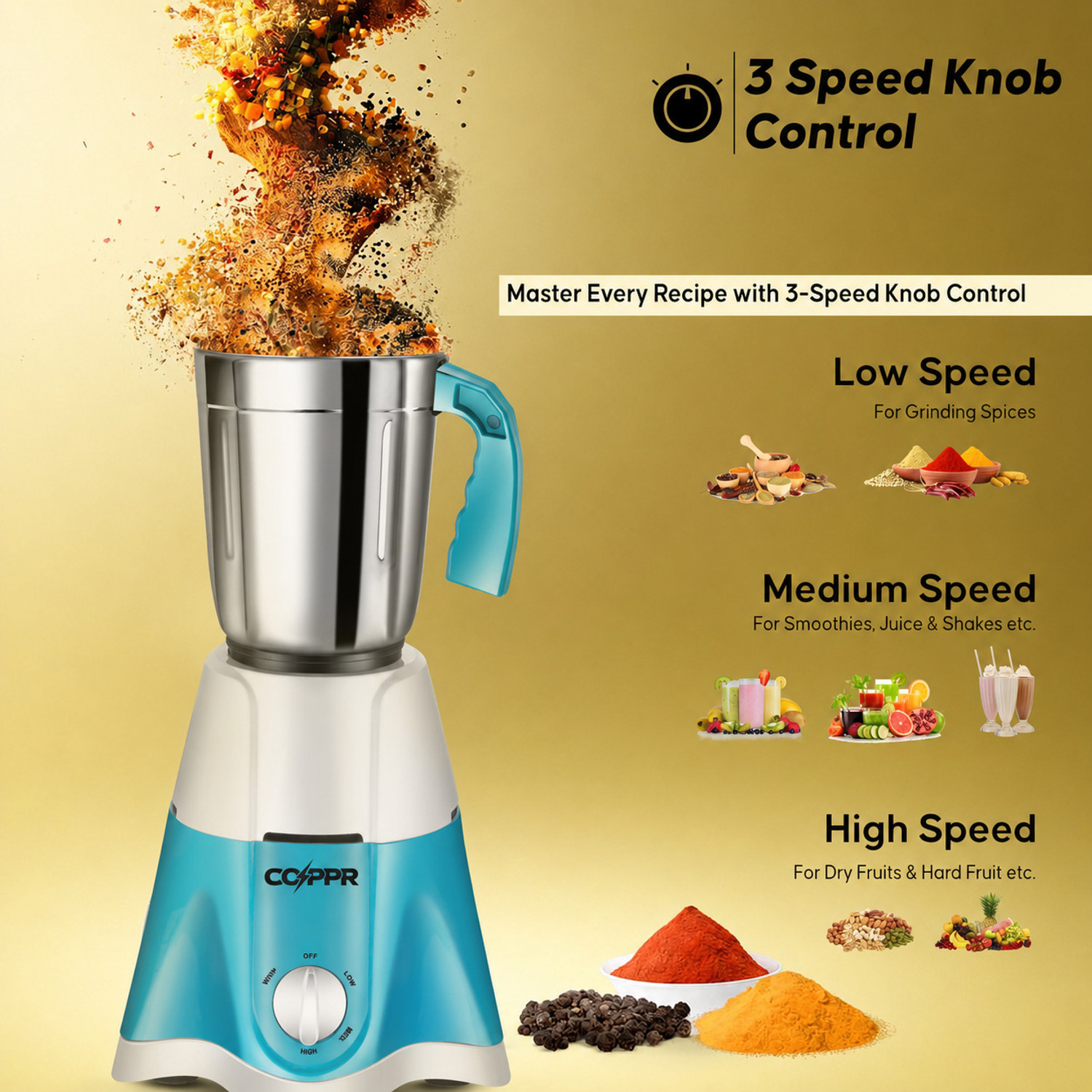 Image of coppr Z White edition 2 year unconditonal warranty heavy duty copper motor 750 W Juicer Mixer Grinder