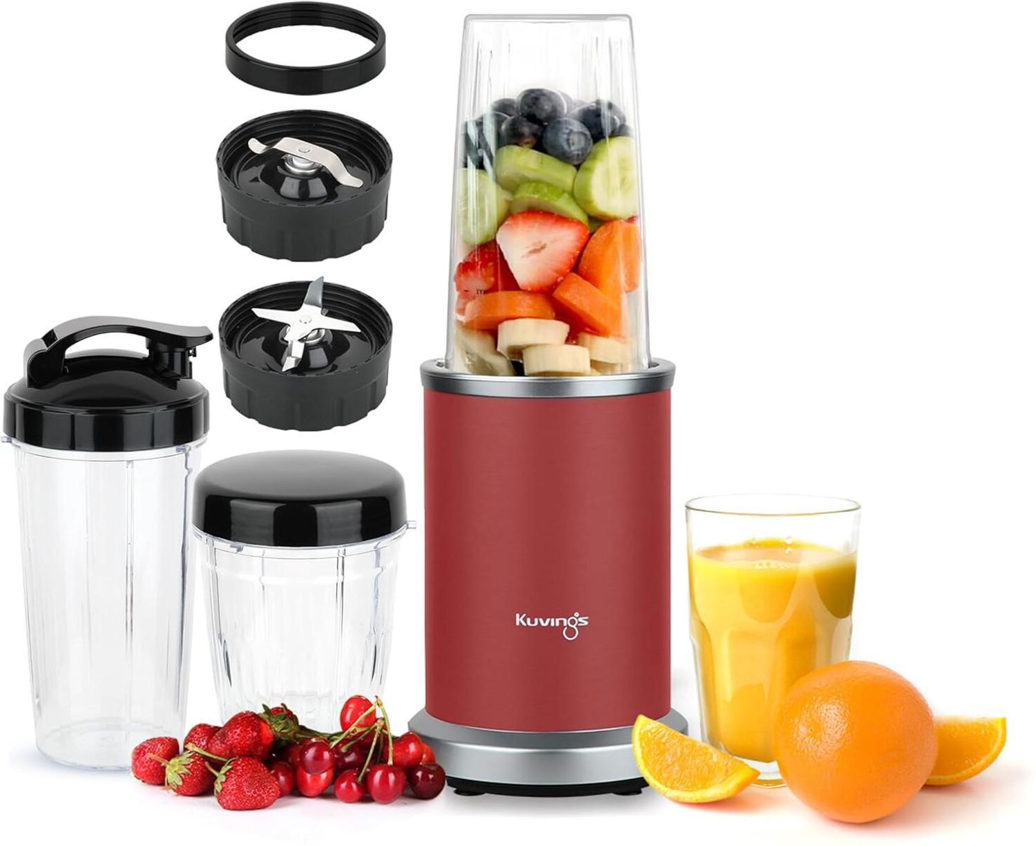 Image of Kuvings 2025 Nutri Blender PRO 2.0 Red, Upgraded 2 Blades, Powerful 1000 W Mixer Blender