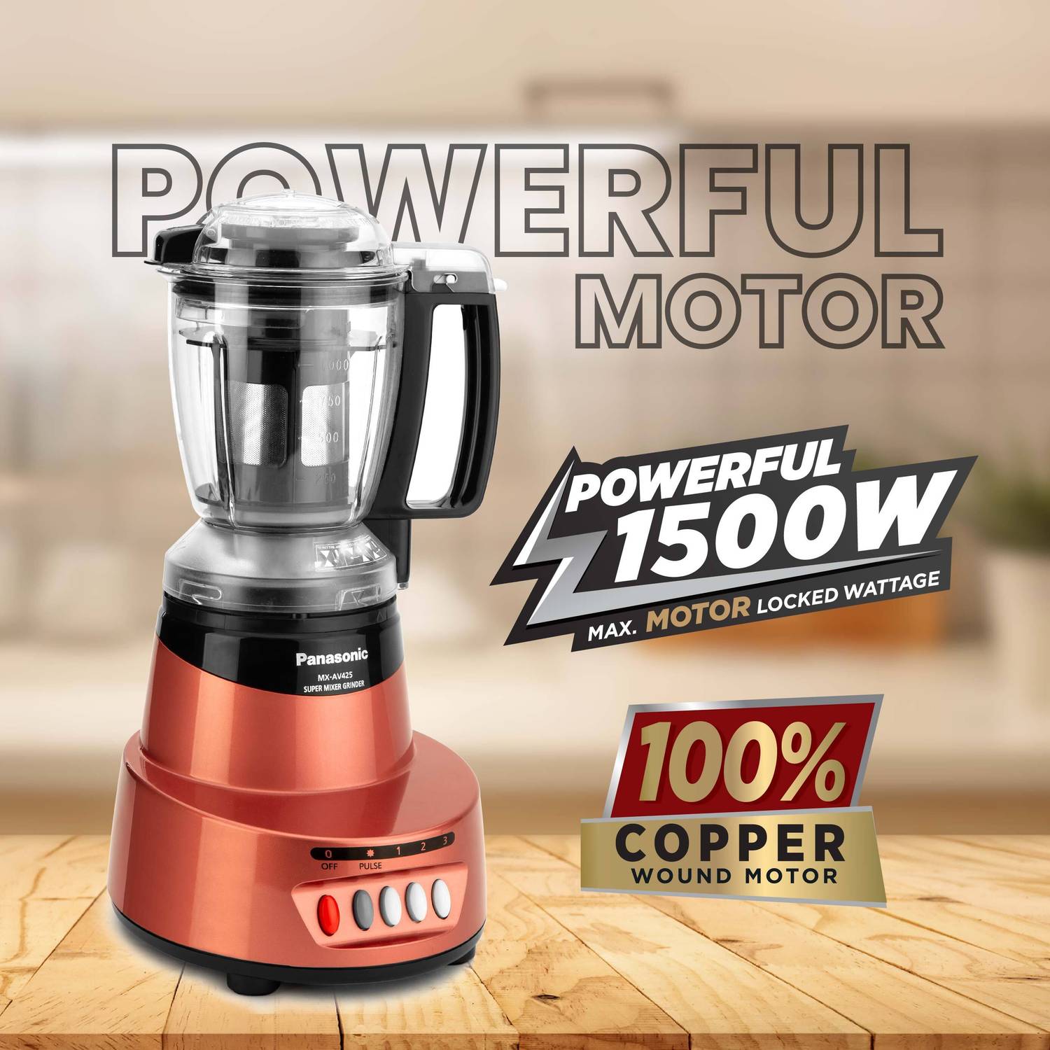 Panasonic RUSTIC RED 600 W Juicer Mixer Grinder Price in India