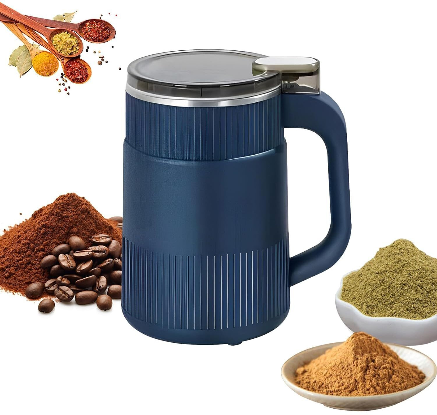 Image of ticrox Electric Spice & Coffee Bean Grinder, 200W Stainless Steel Push Button Control 200 W Mixer Grinder