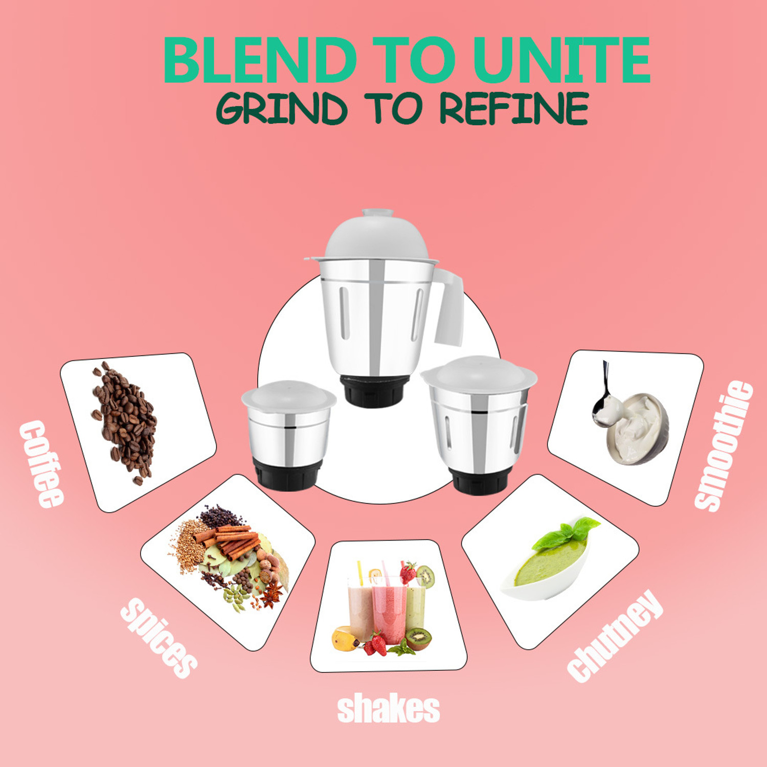 Image of JAIA Fusion Pro 550 W Mixer Grinder